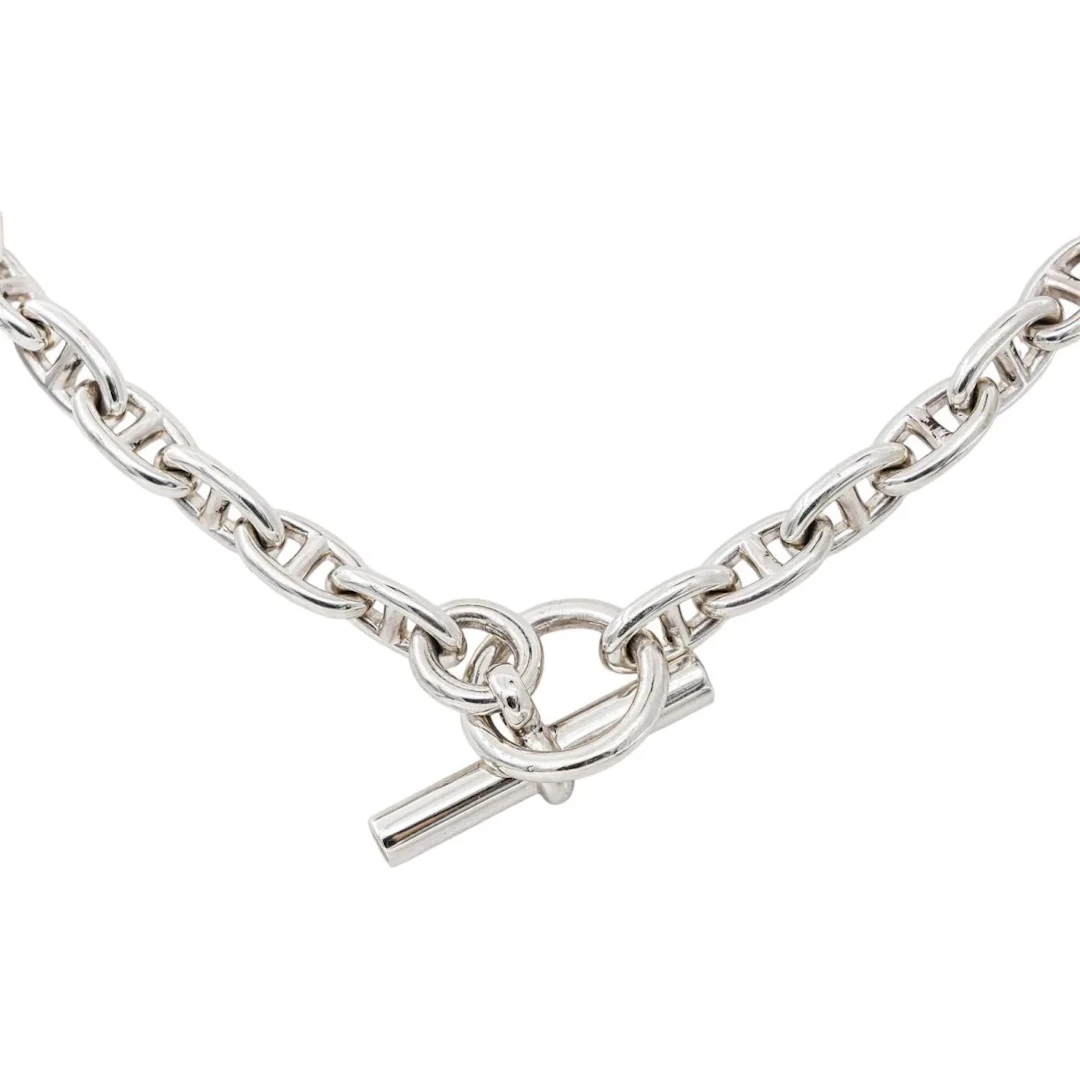 Hermès Pierre Lefèvre Anchor Chain Necklace, Silver