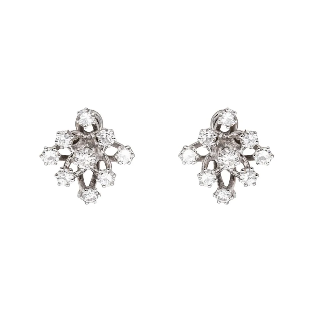 Earrings Clips White gold Diamond