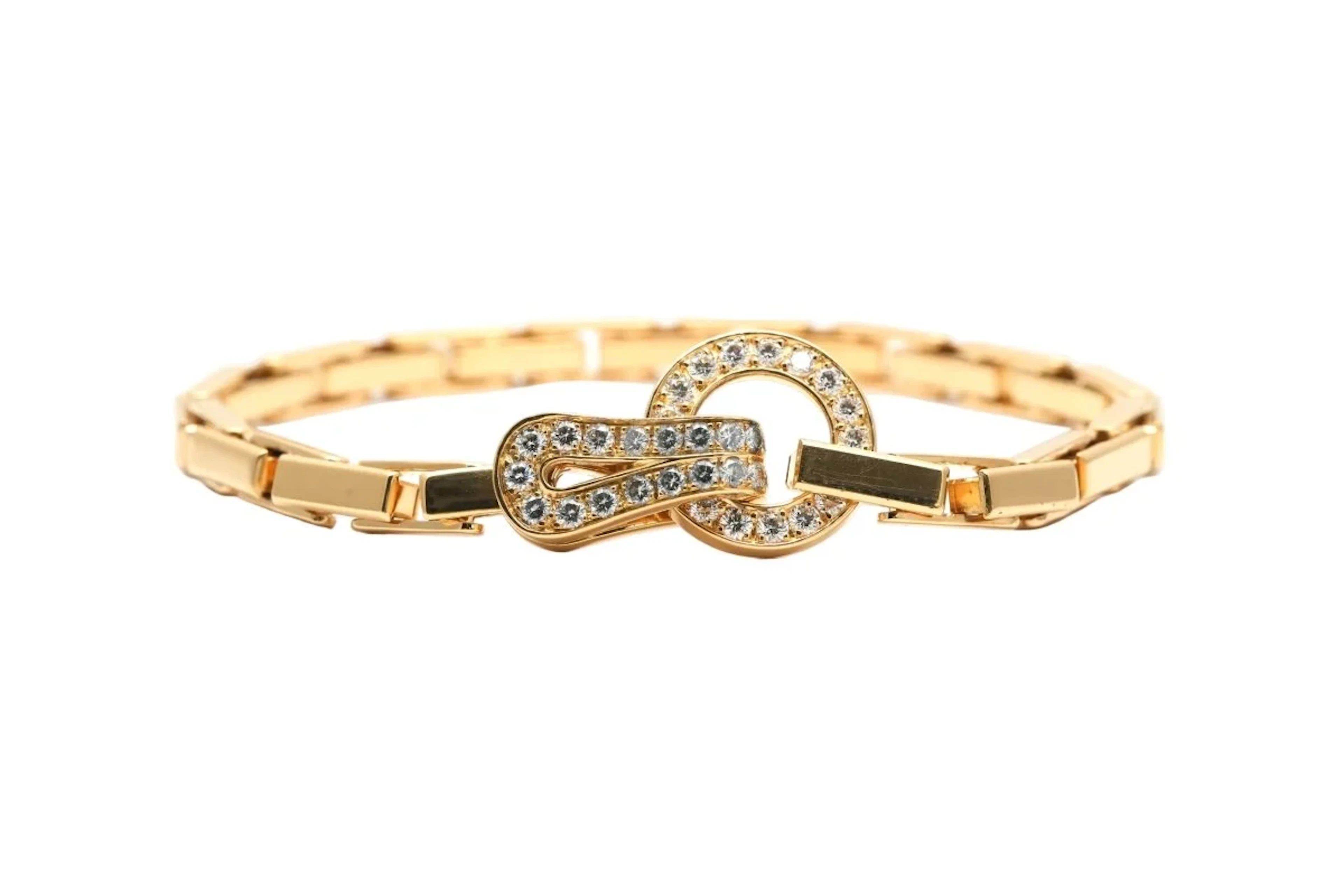 CARTIER "Agrafe" Link Bracelet in yellow gold and diamonds