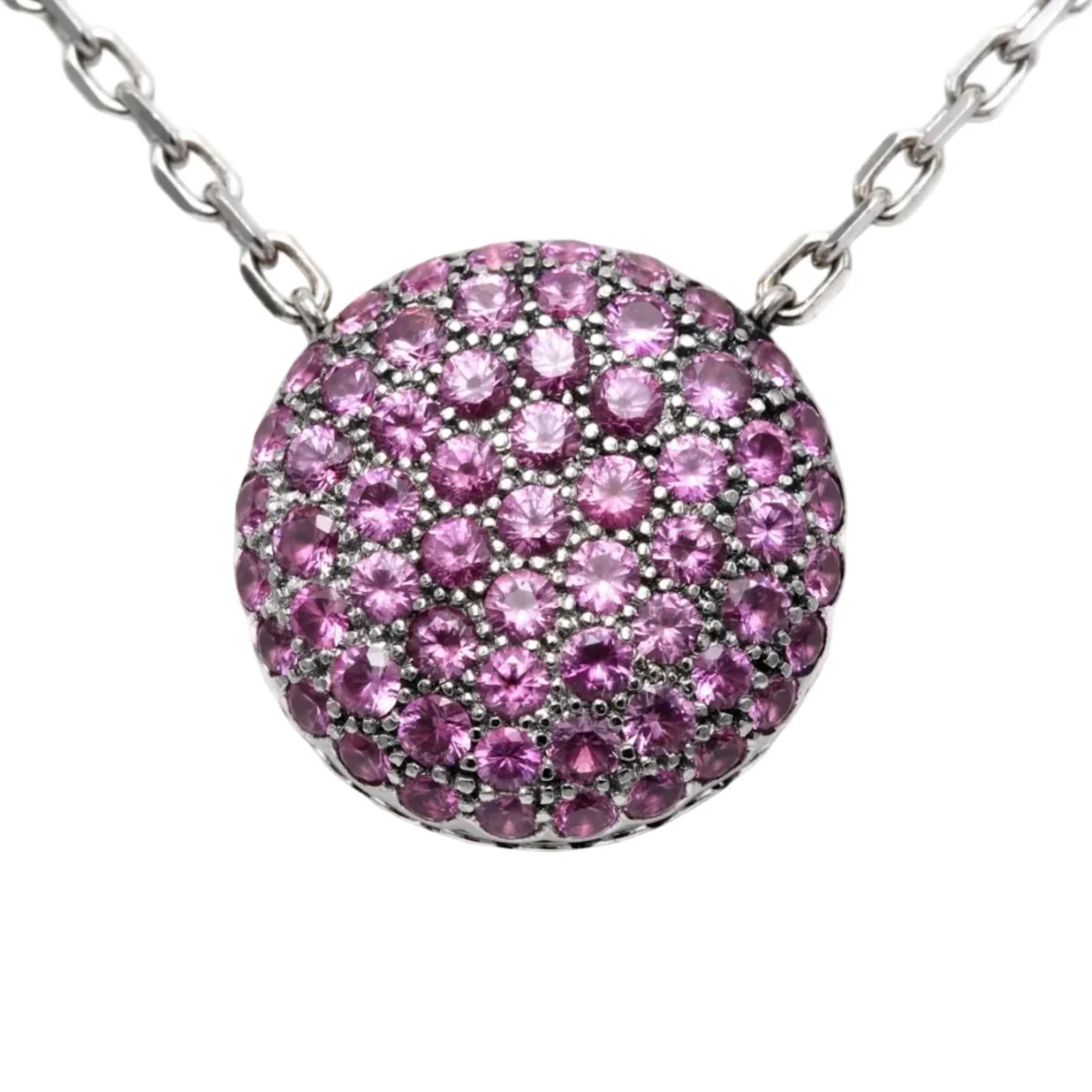Necklace Pendant BOUCHERON "Tentation Macaron" in white gold, Sapphire