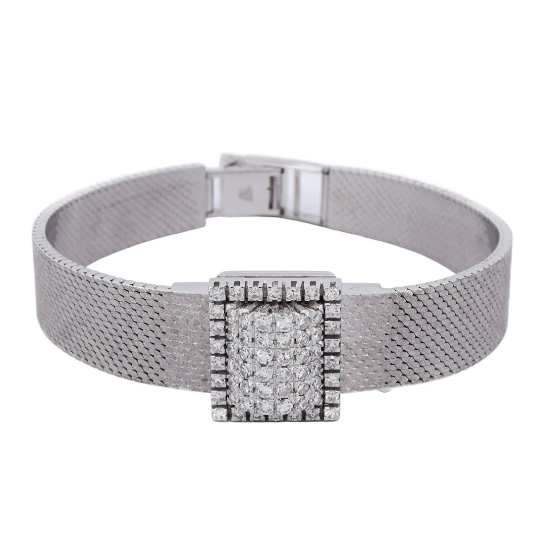 Watch Bracelet in white gold and diamonds
