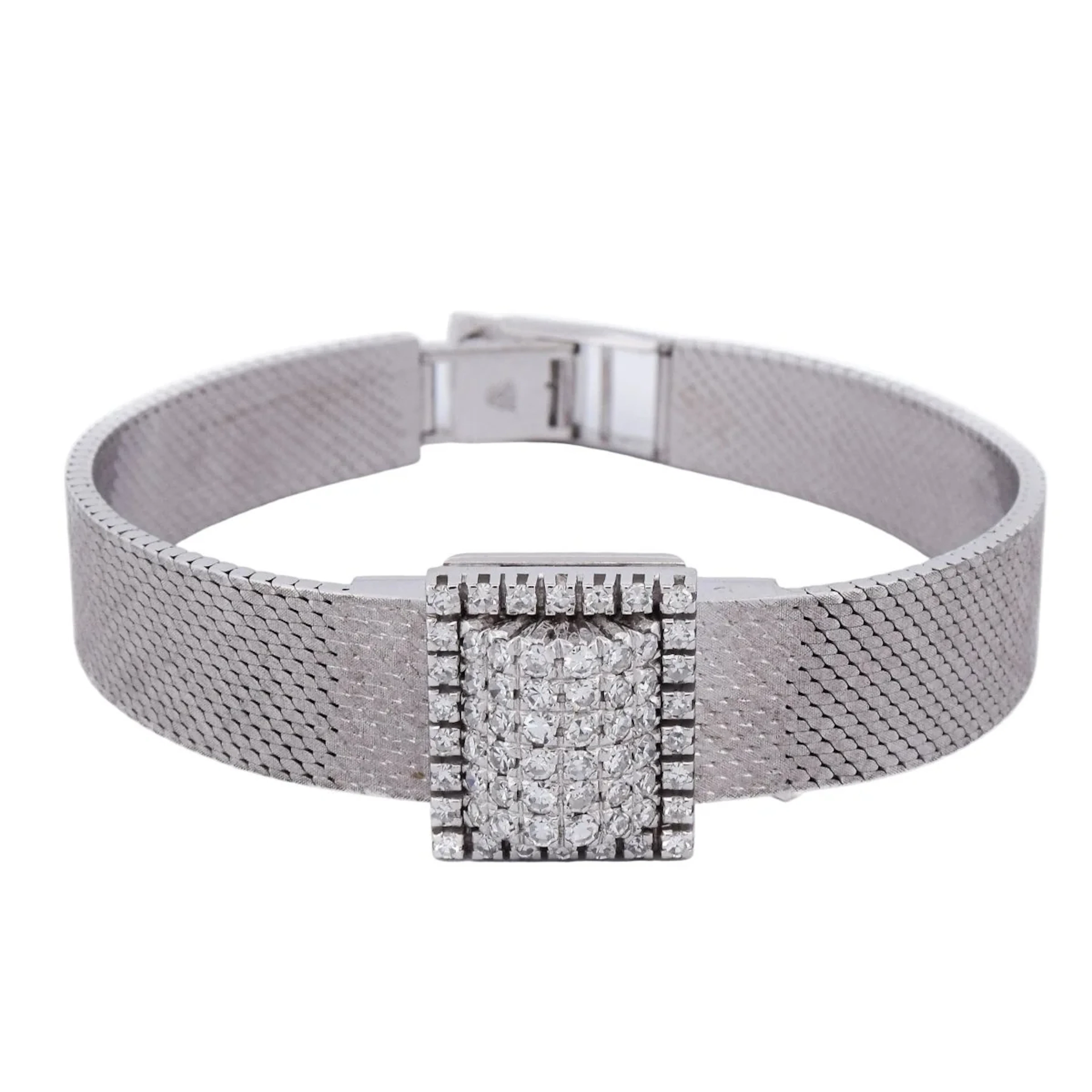 Watch Bracelet in white gold and diamonds