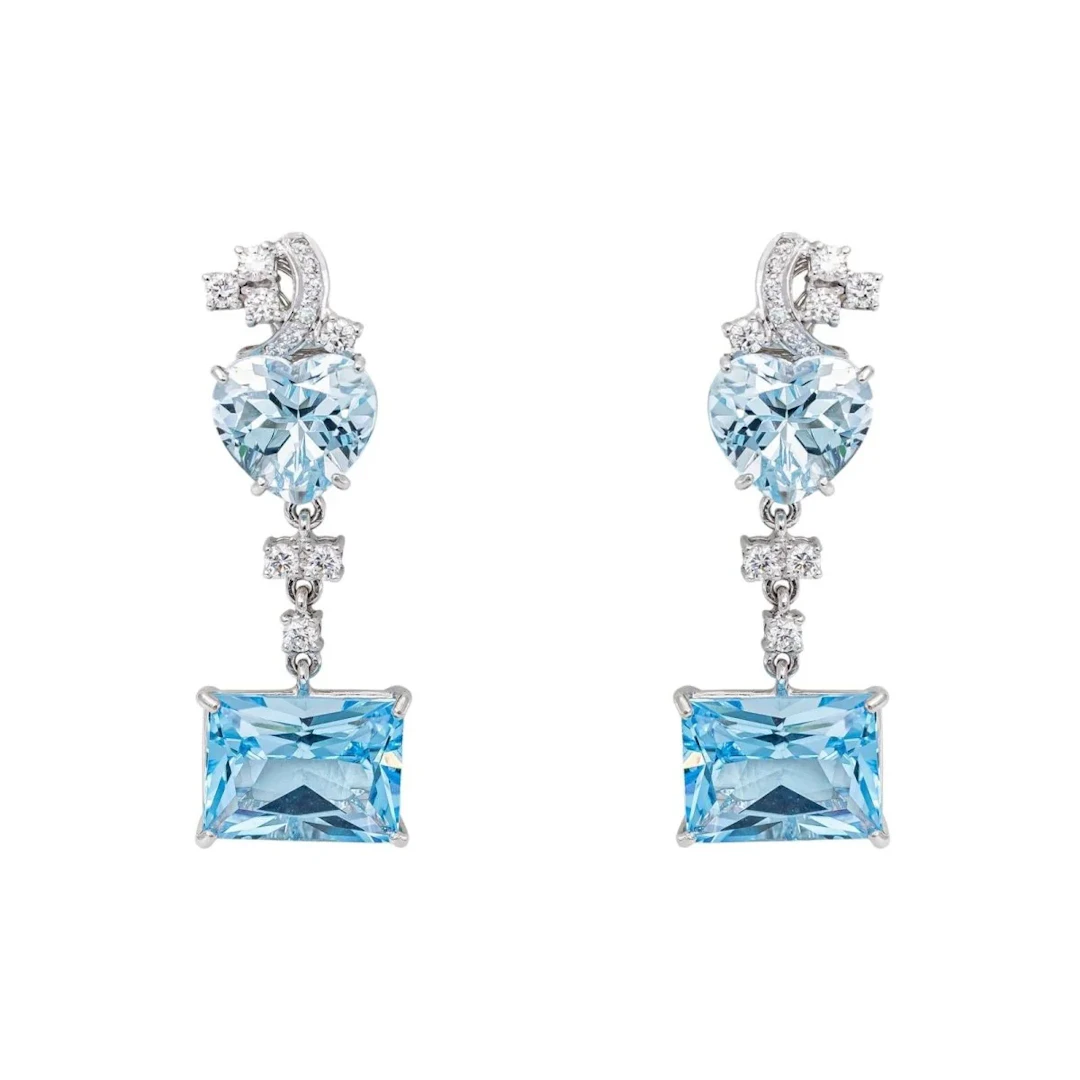 White gold Topaz Earrings