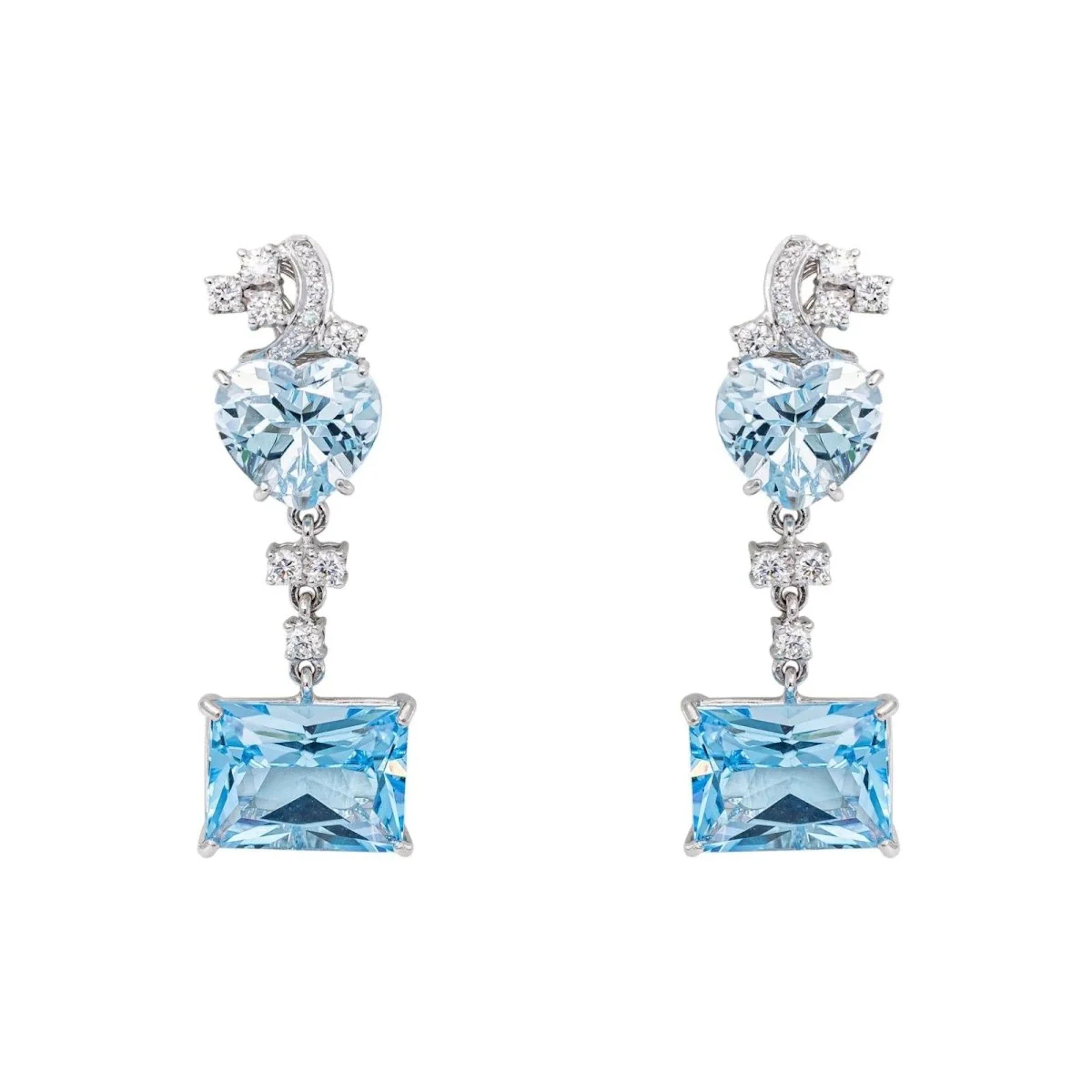 White gold Topaz Earrings