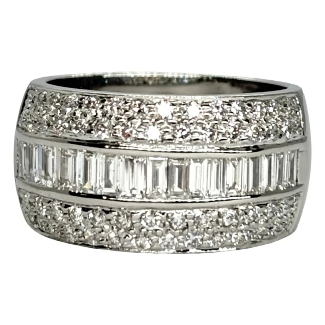 White Gold and Diamond Band Ring