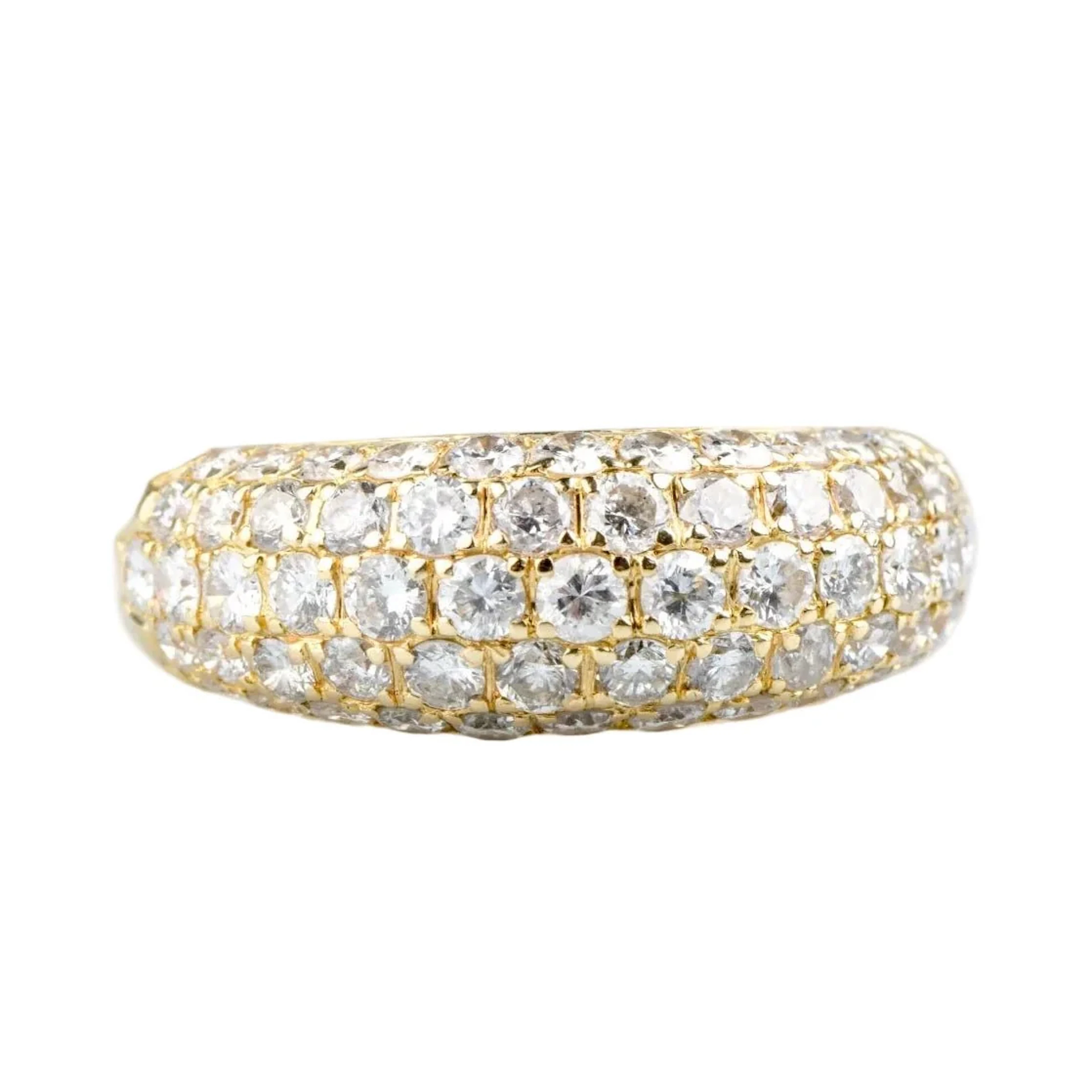 Yellow Gold and Diamond Pave Ring