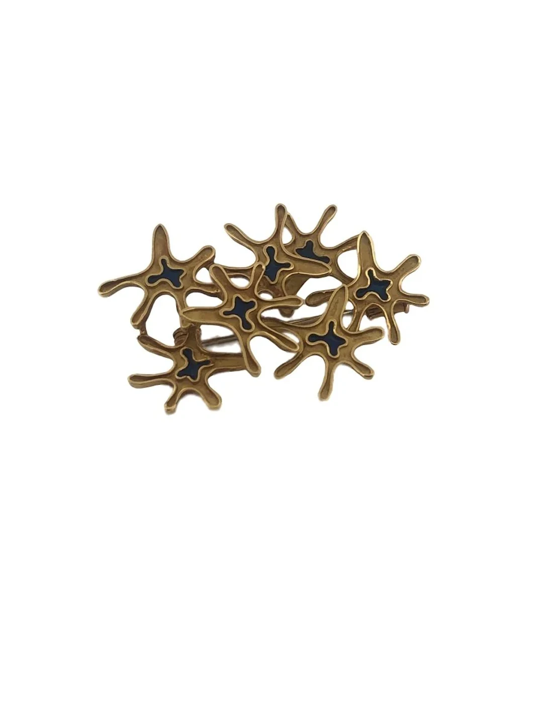 HERMÈS brooch in yellow gold and enamel