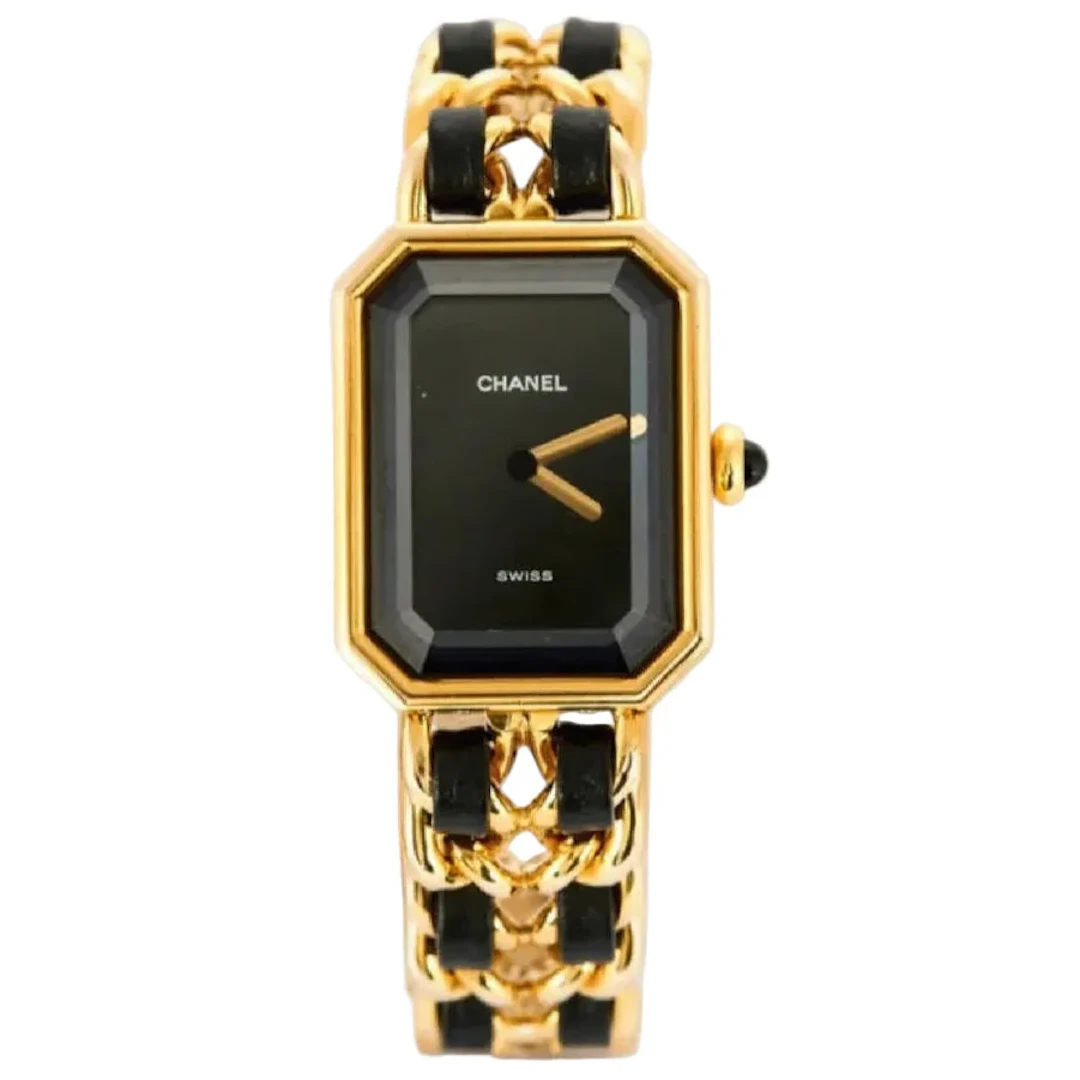 CHANEL "Première" Gold-plated and Leather Watch