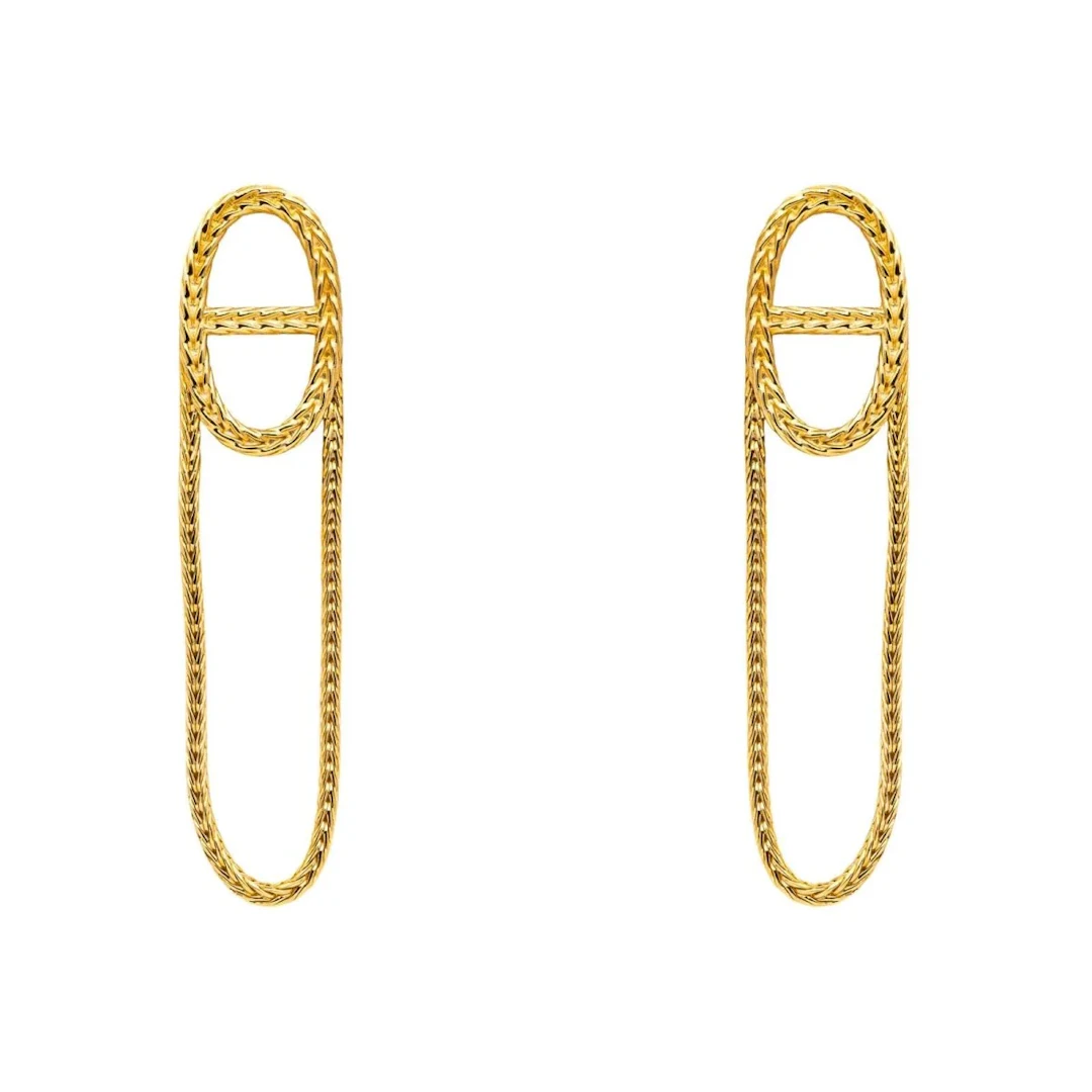 Earrings HERMÈS "Chaîne d'ancre" pendant in yellow gold