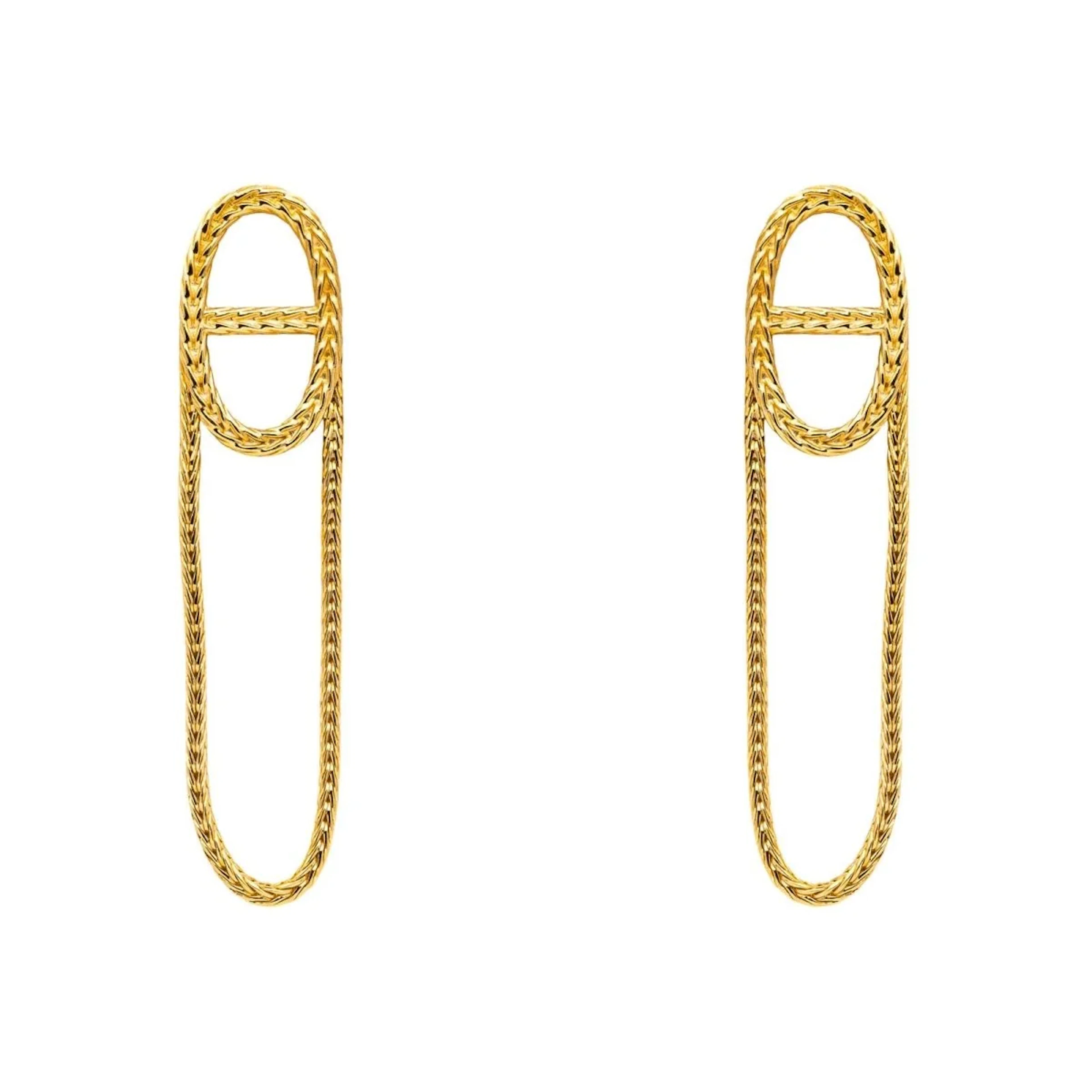 Earrings HERMÈS "Chaîne d'ancre" pendant in yellow gold