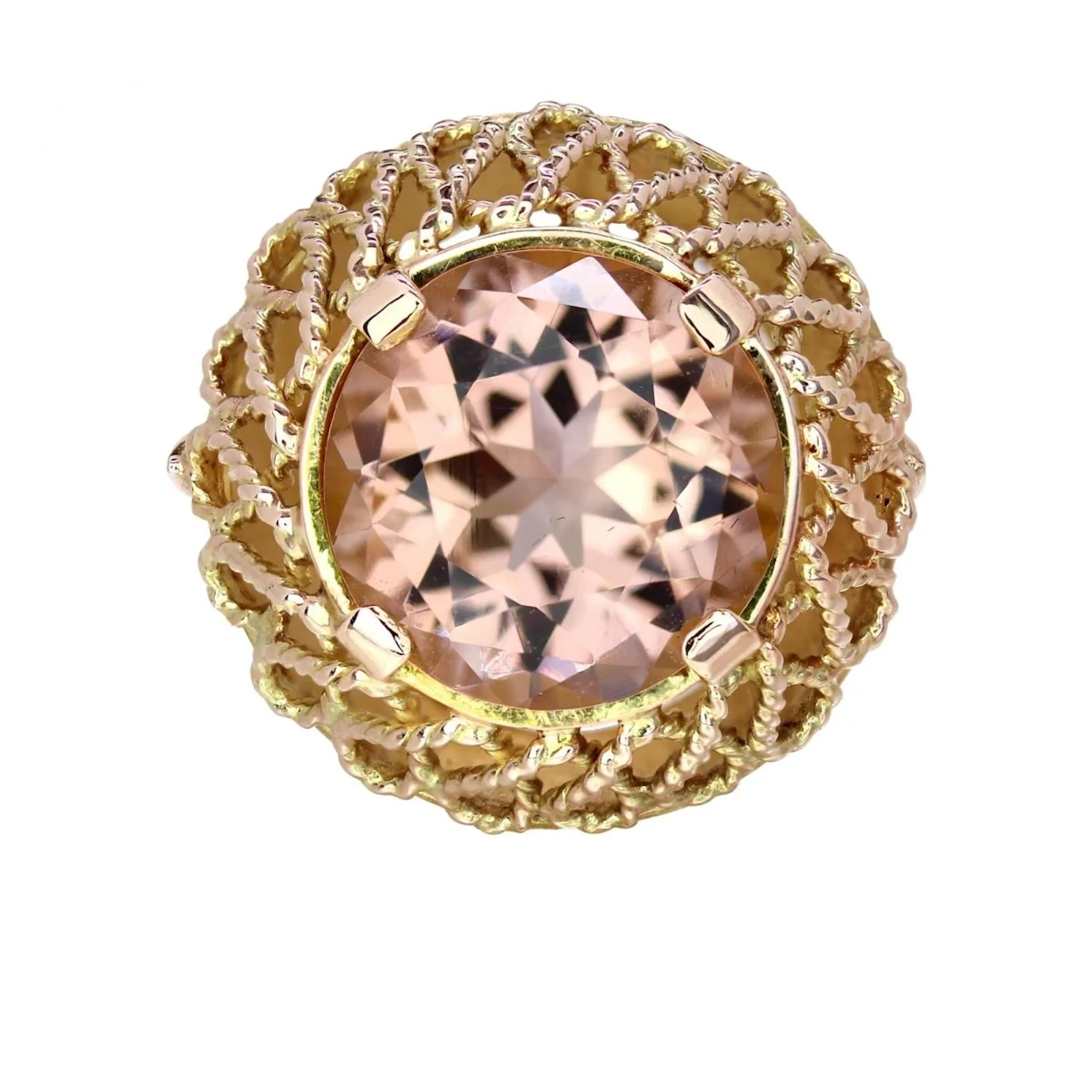Rose gold and morganite dome ring
