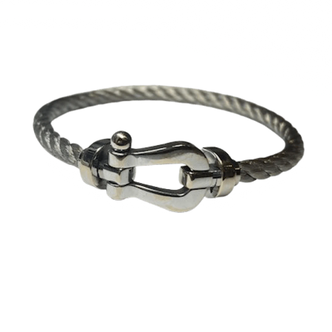 FRED "Force 10" GM Bracelet in White Gold and Steel