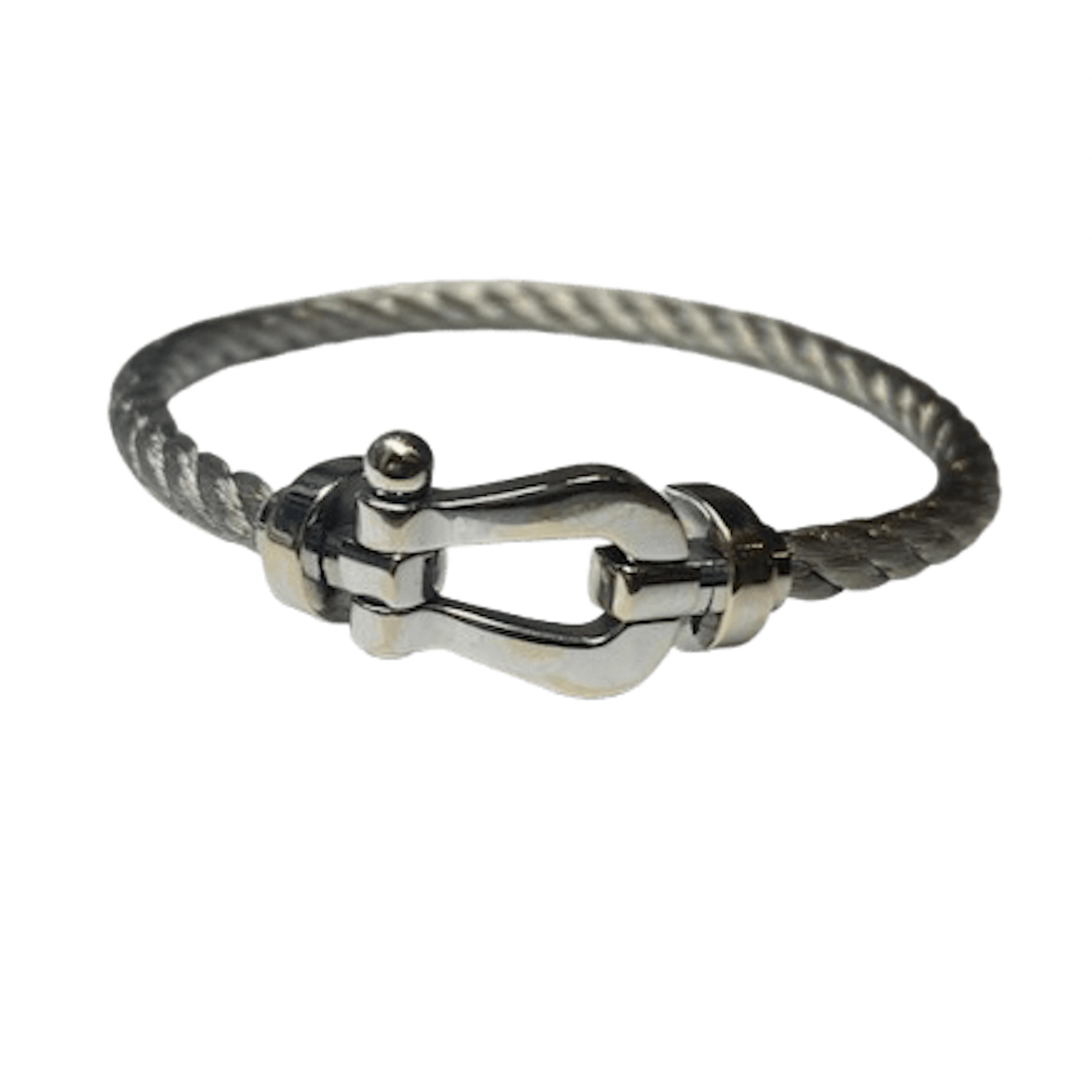 FRED "Force 10" GM Bracelet in White Gold and Steel