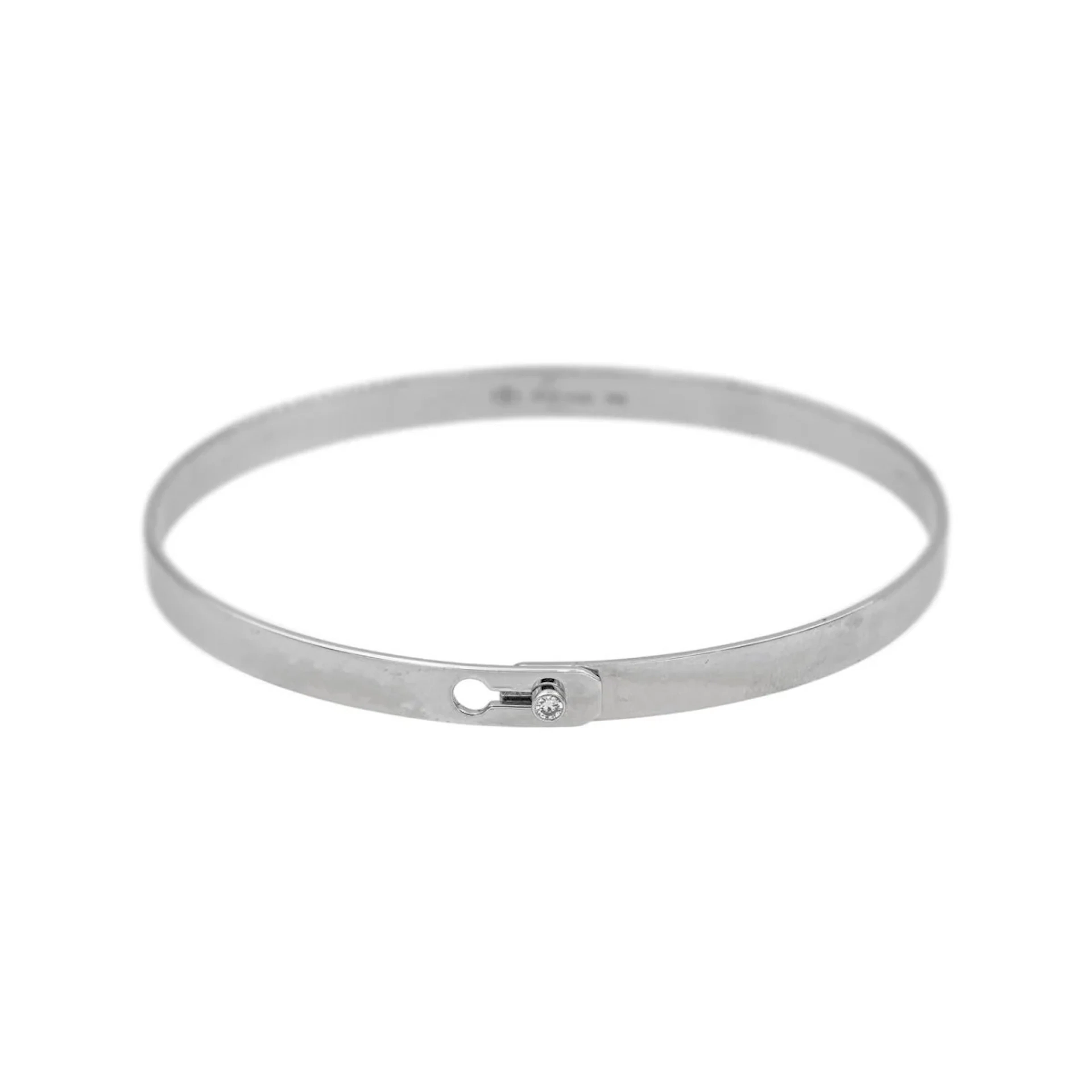 Bracelet Jonc DINH VAN "Serrure" en or blanc et diamant