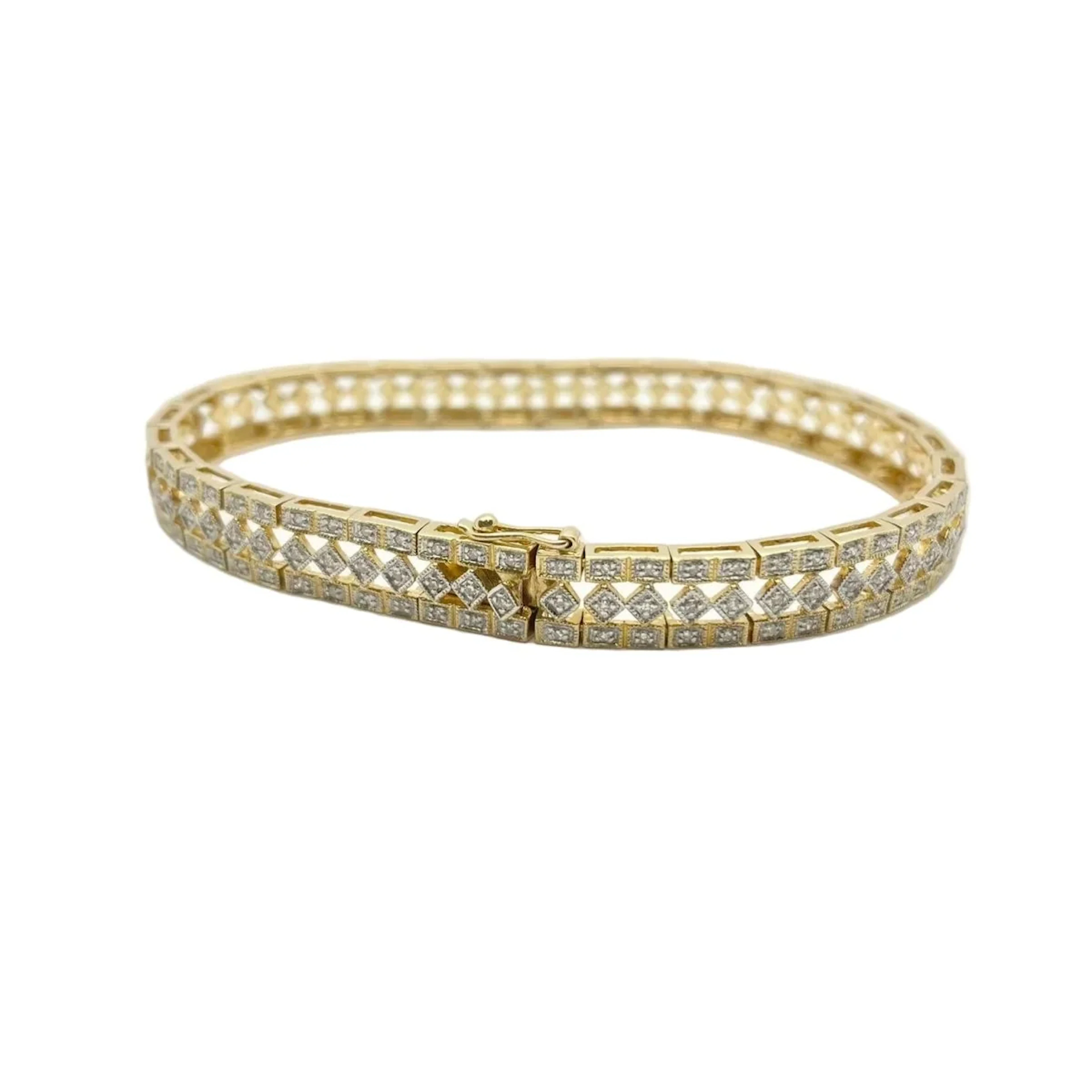 Bracelet en or jaune et diamants