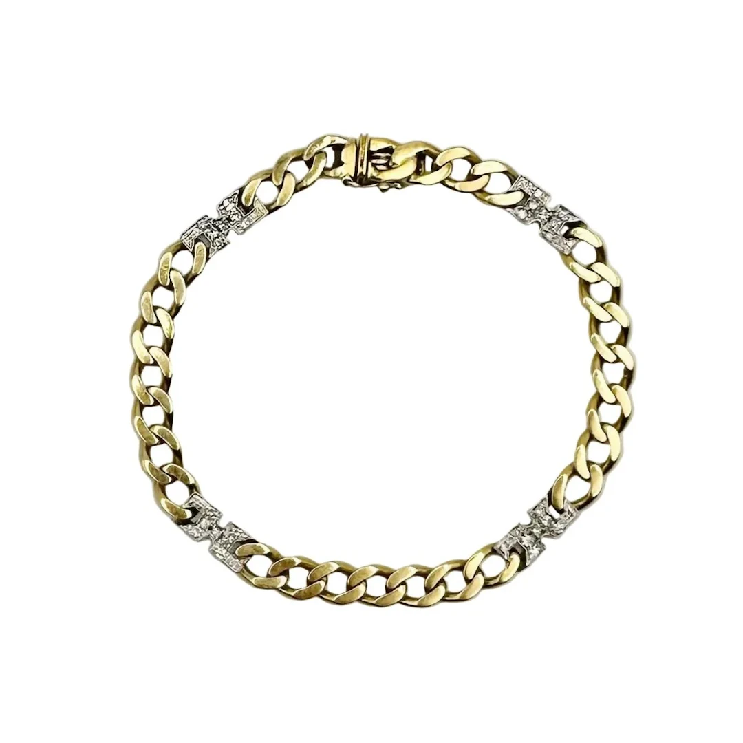 Bracelet Maille in yellow gold, white gold and diamonds