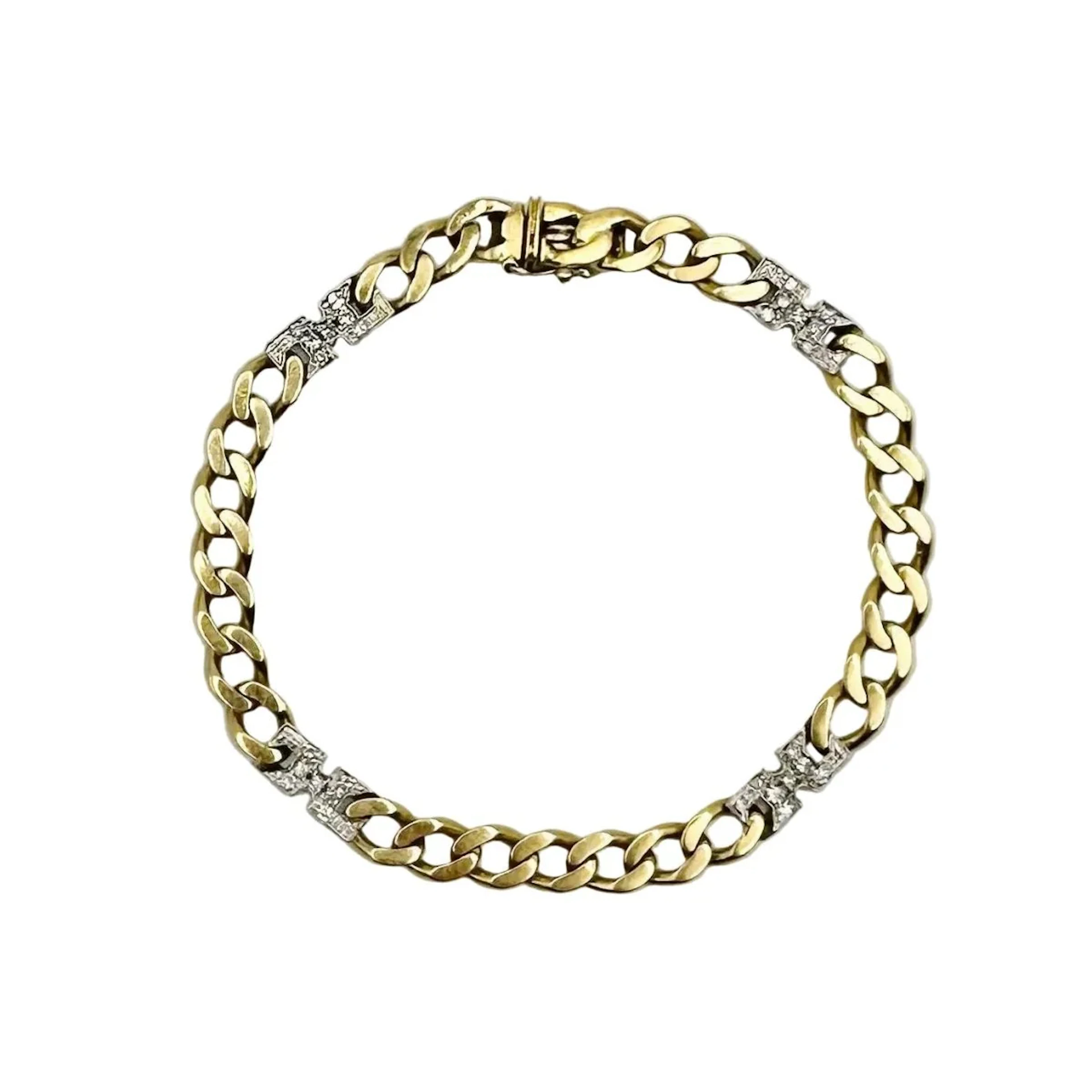 Bracelet Maille in yellow gold, white gold and diamonds