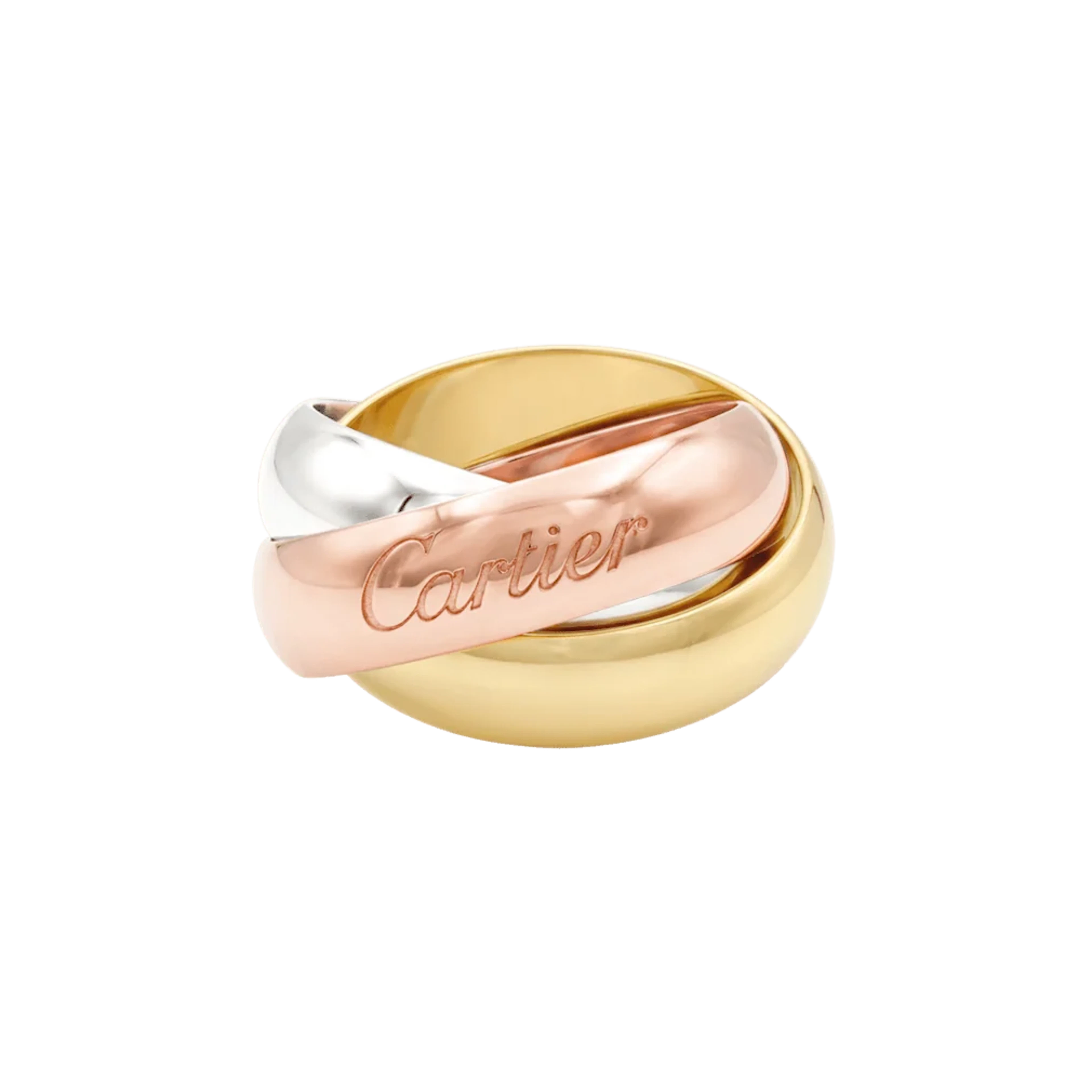 Bague Alliance CARTIER "Trinity' en or blanc, or jaune et or rose