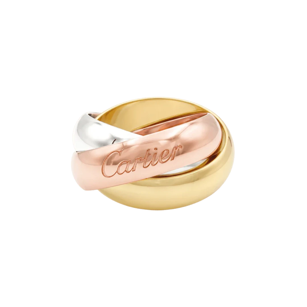 Bague Alliance CARTIER "Trinity' en or blanc, or jaune et or rose