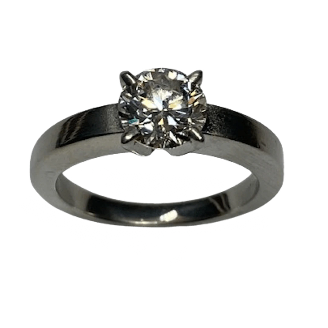 CARTIER "1895" Solitaire Ring in Platinum and Diamond