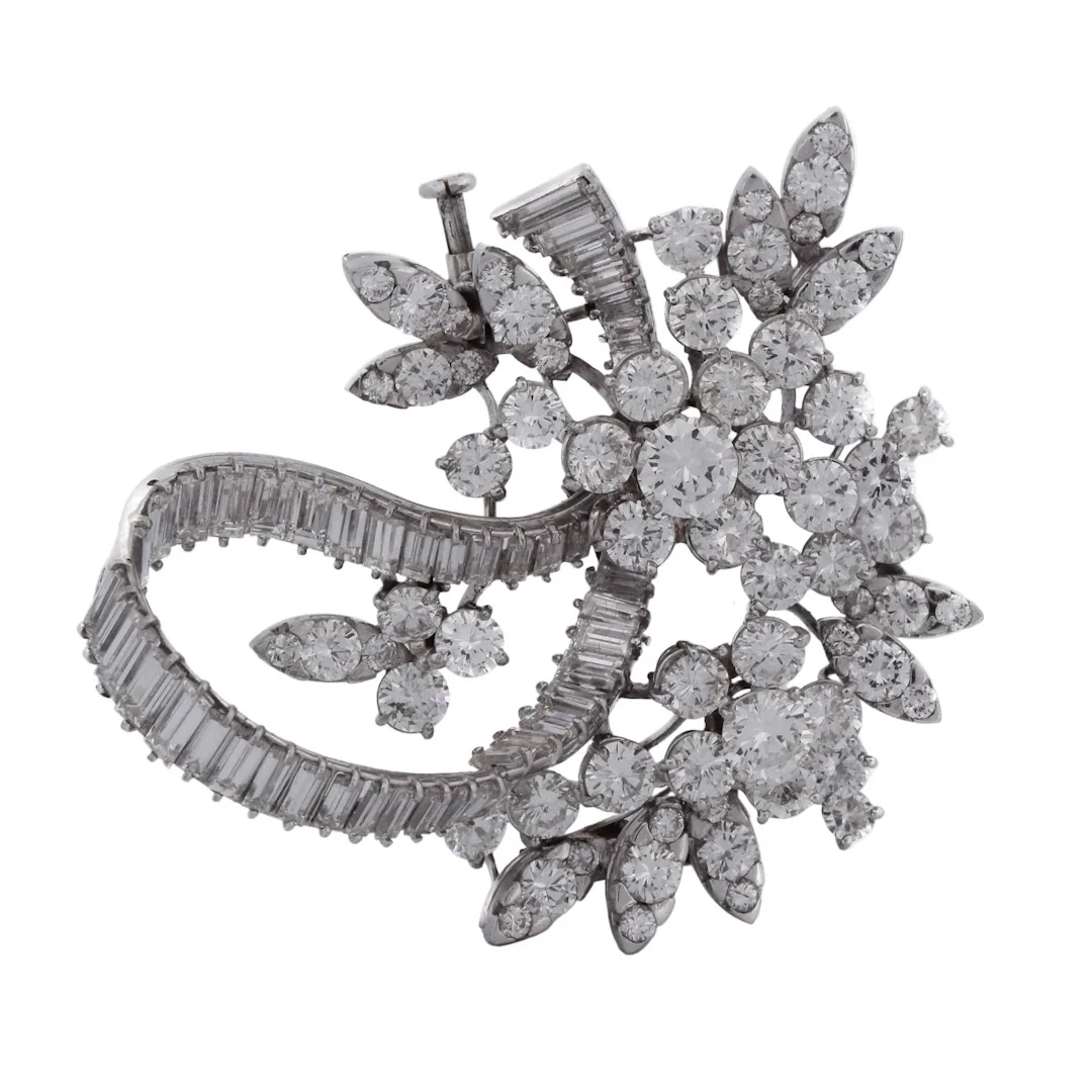 Platinum and Diamond Brooch