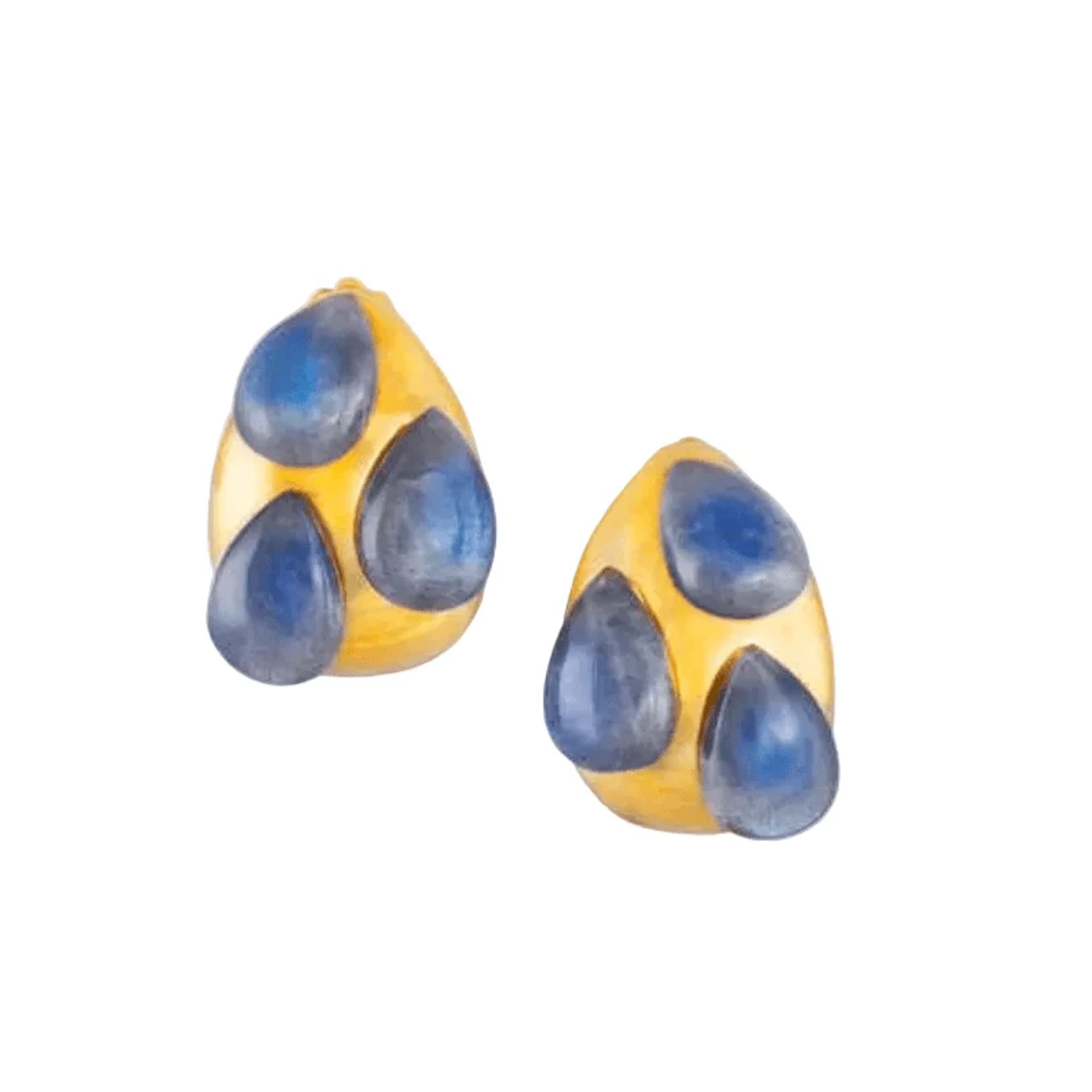 Earrings Clips POMELLATO in Yellow gold and labradorite