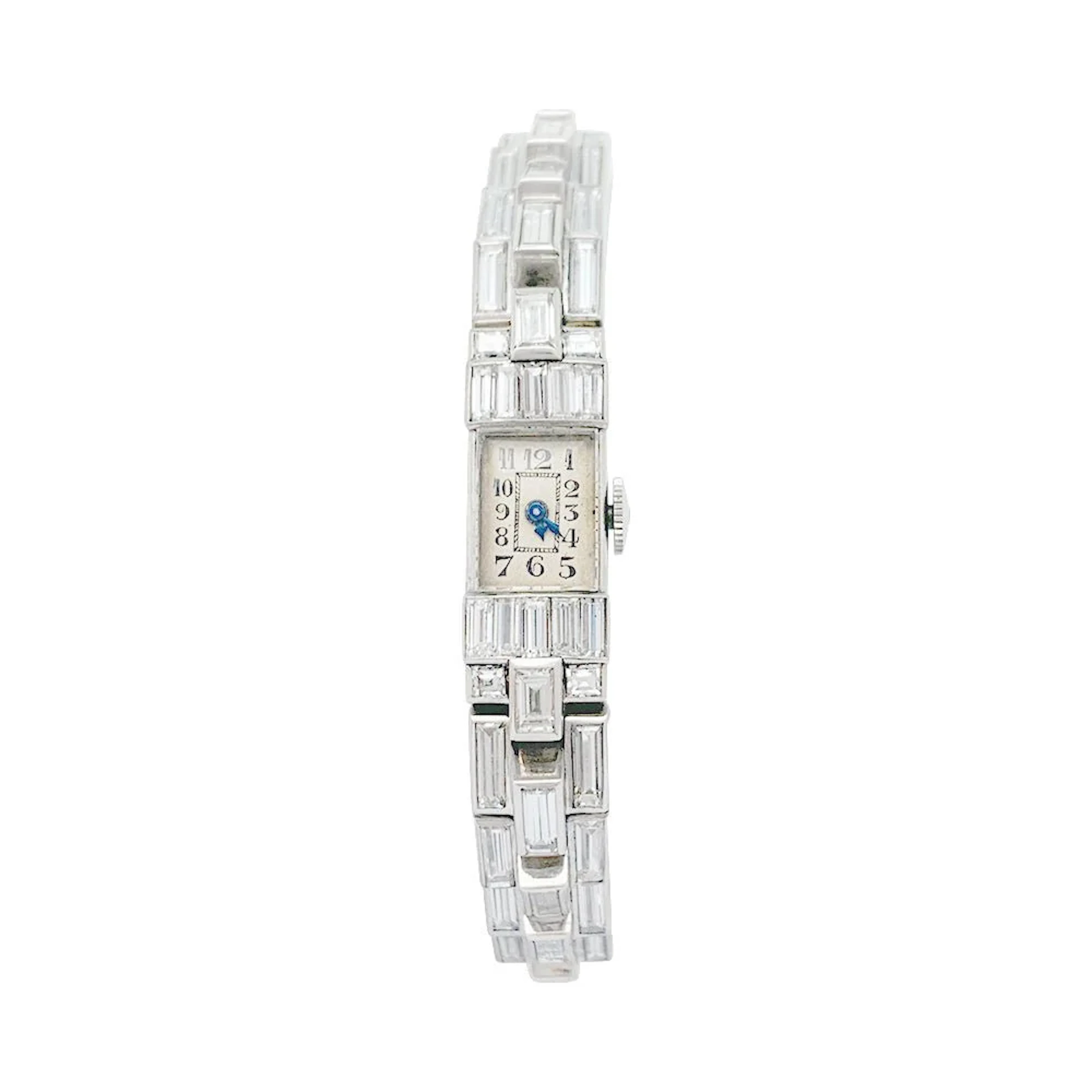 Art Deco watch in Platinum and Diamonds.