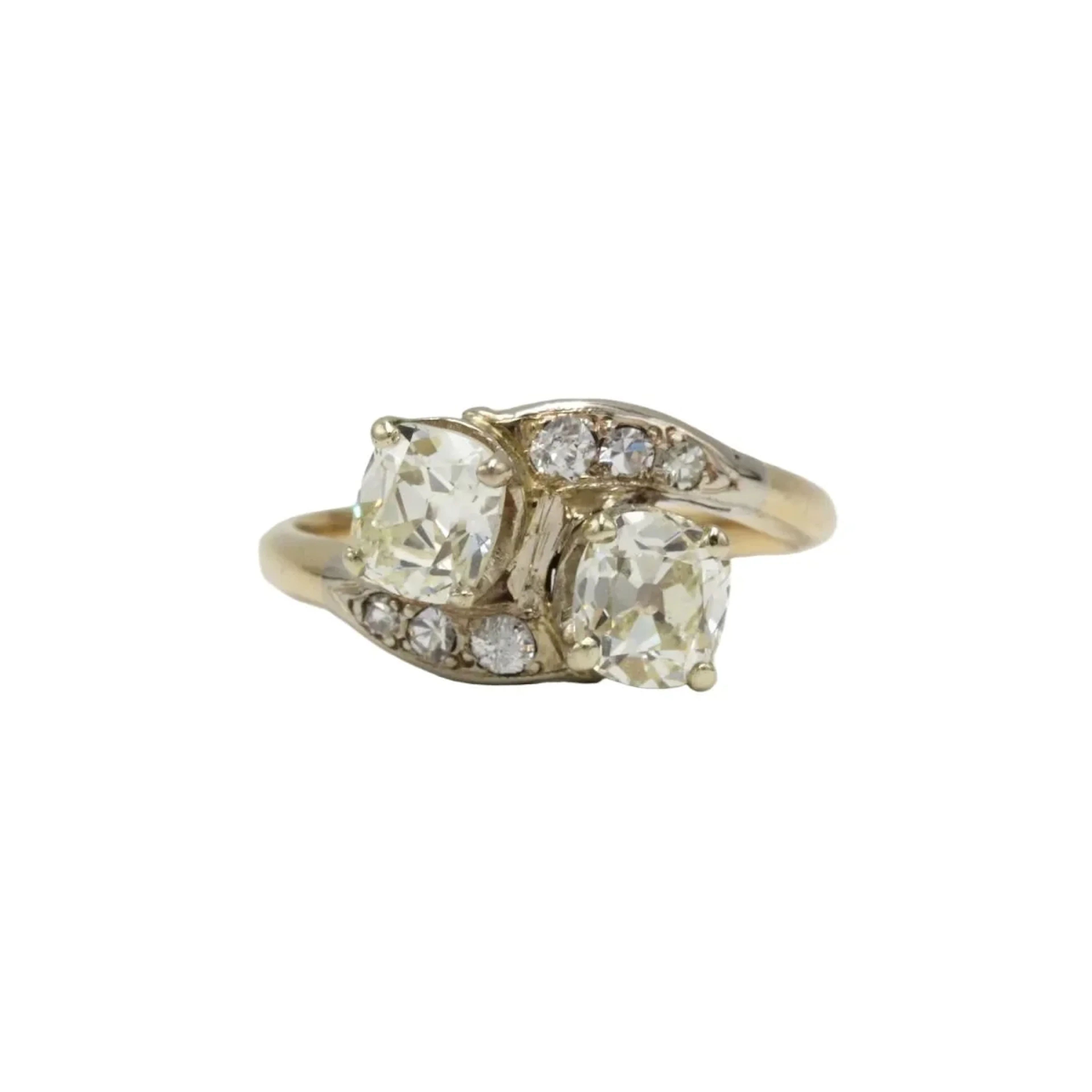 Toi & Moi ring in yellow gold and diamonds