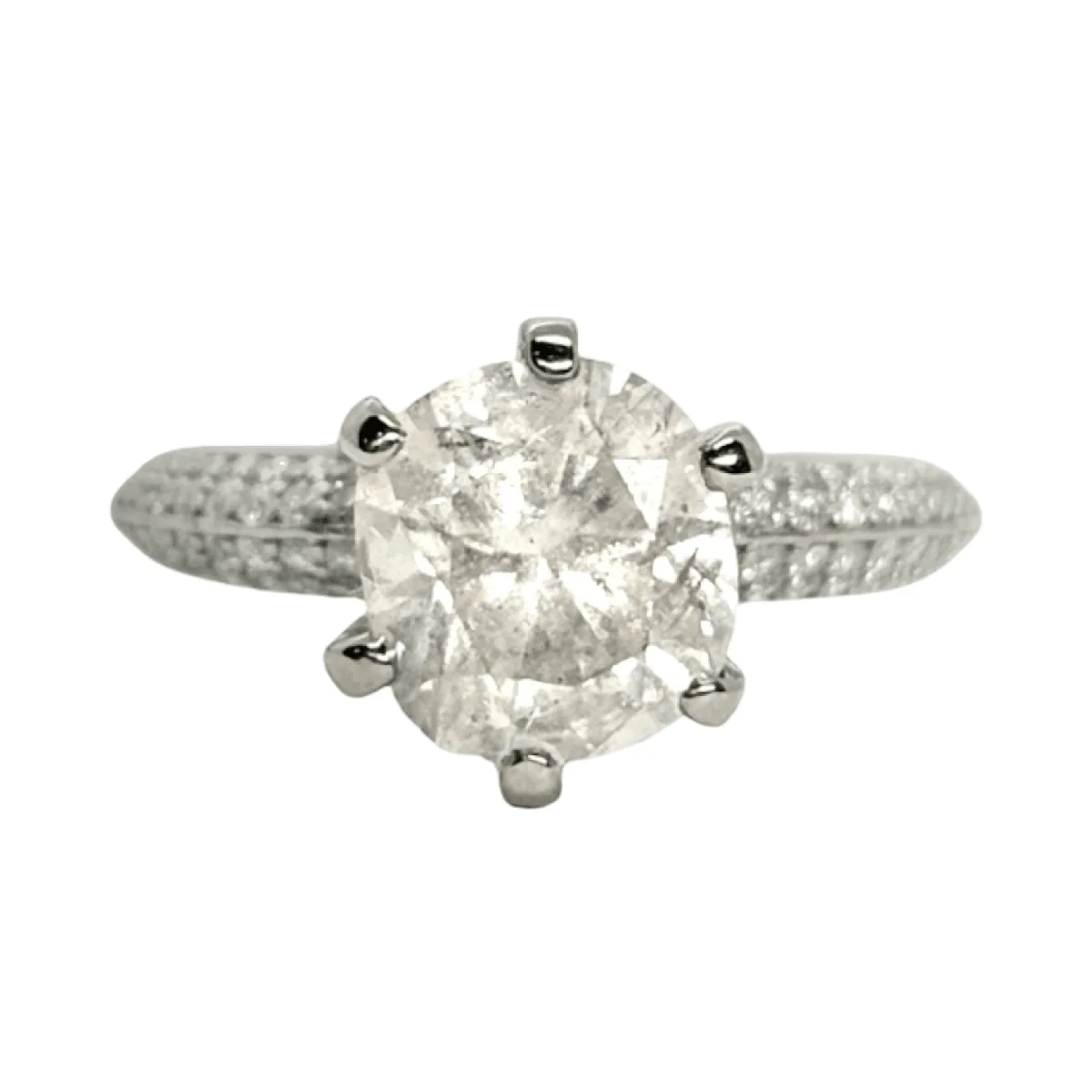 White Gold Solitaire Ring with Diamonds