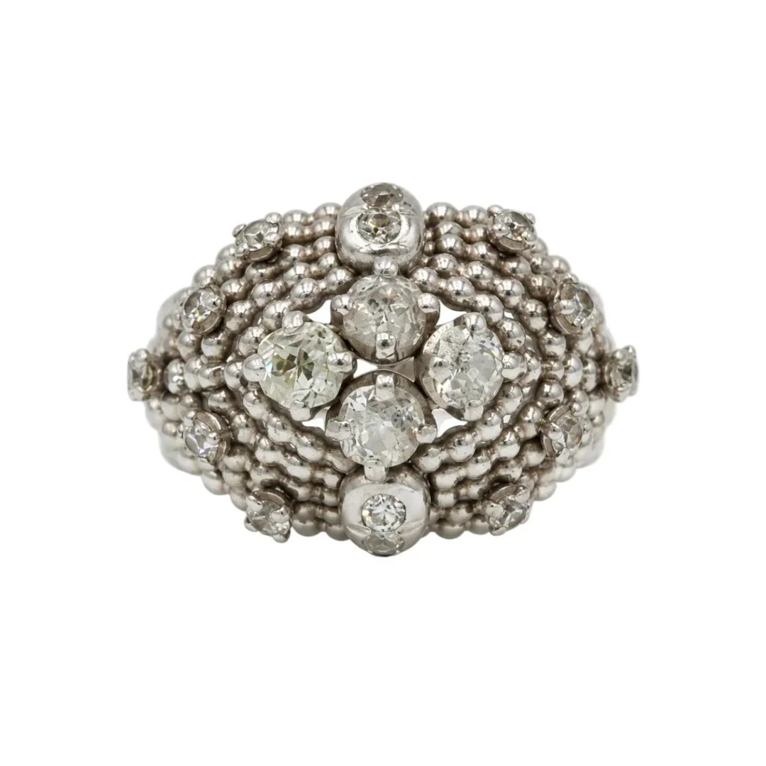 Bague Dôme en platine et diamants