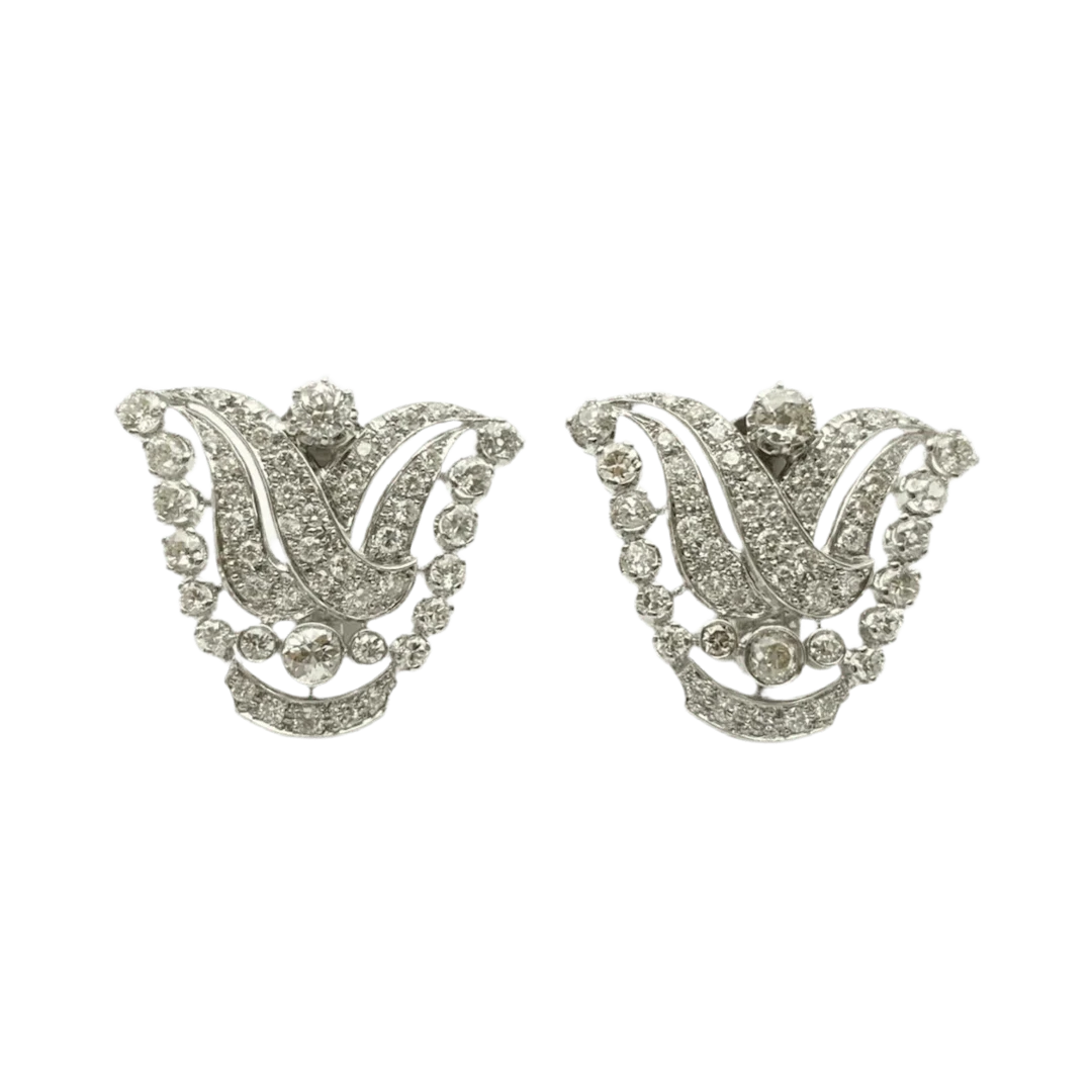 Earrings Clips in white gold and diamonds