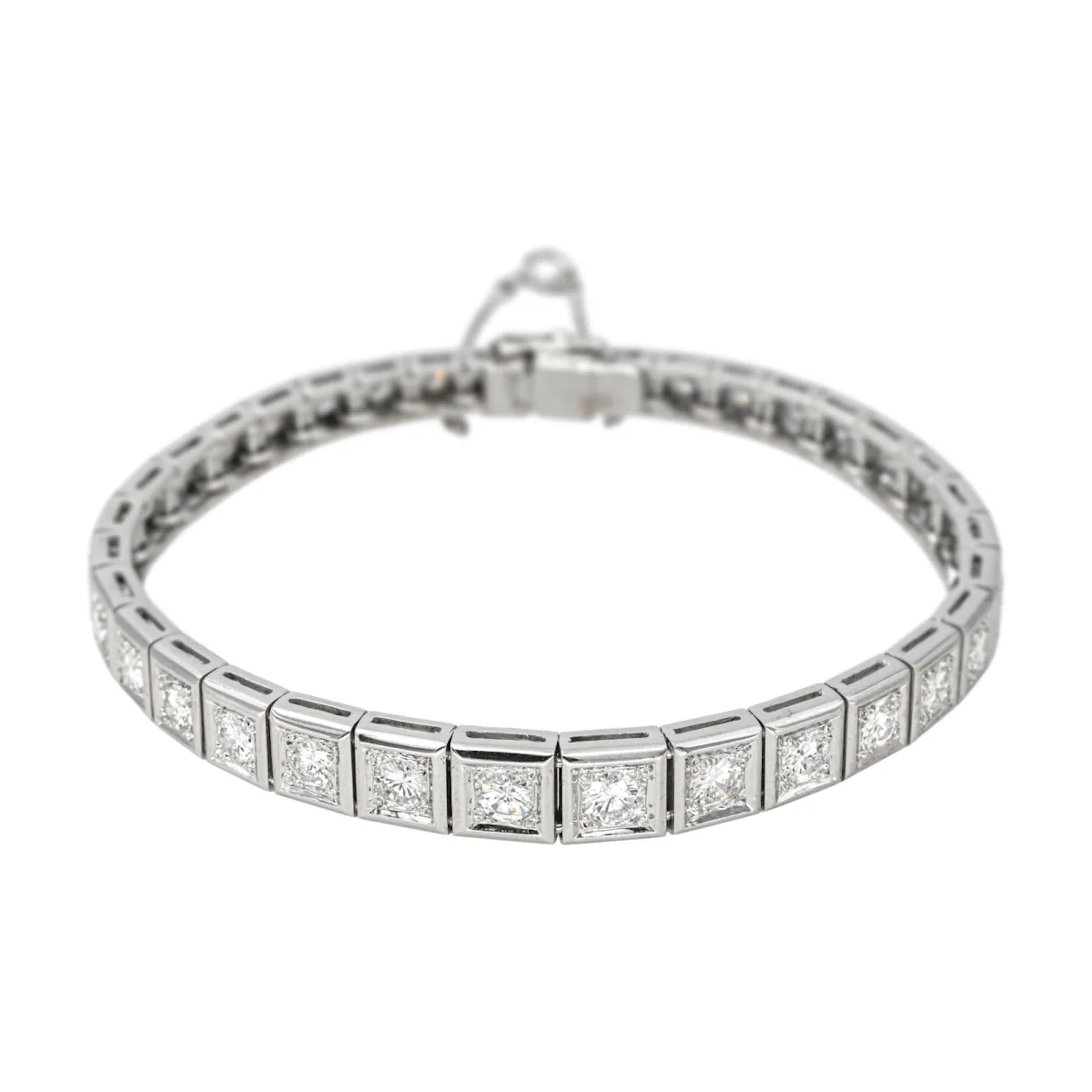 Ligne bracelet in white gold and diamonds