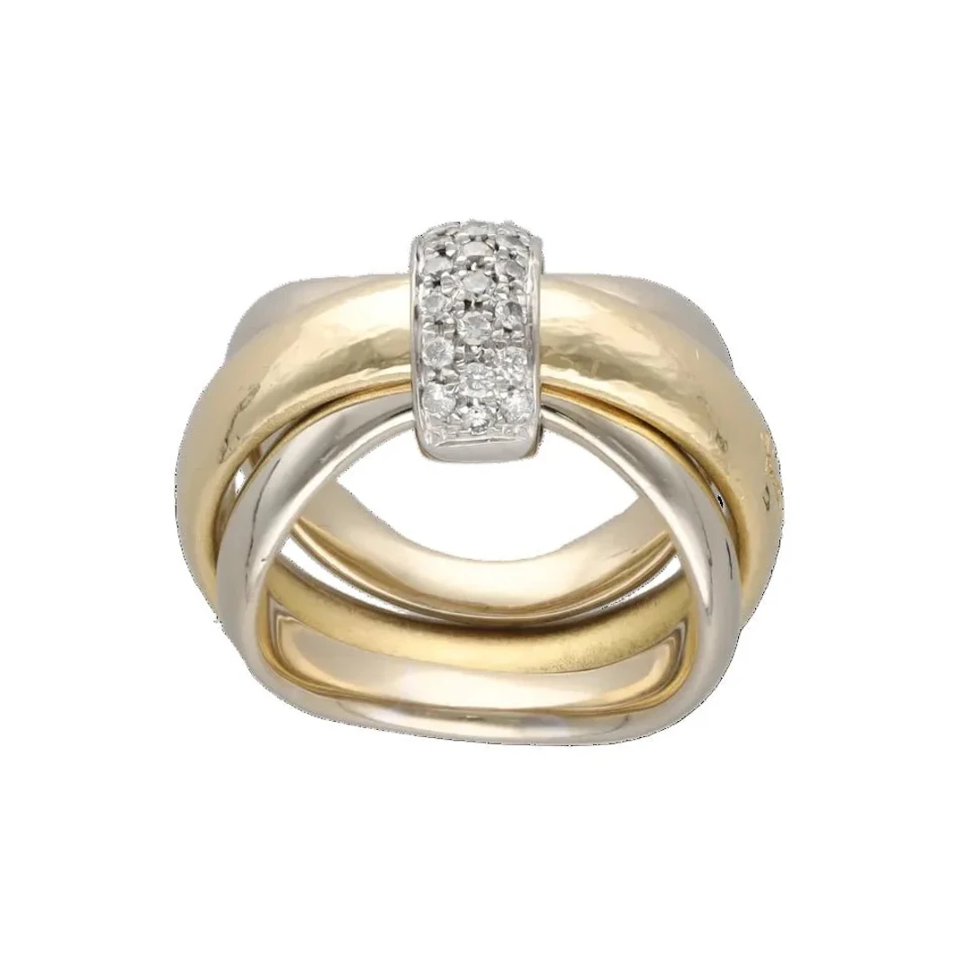 Ring POMELLATO in yellow gold, white gold and diamonds
