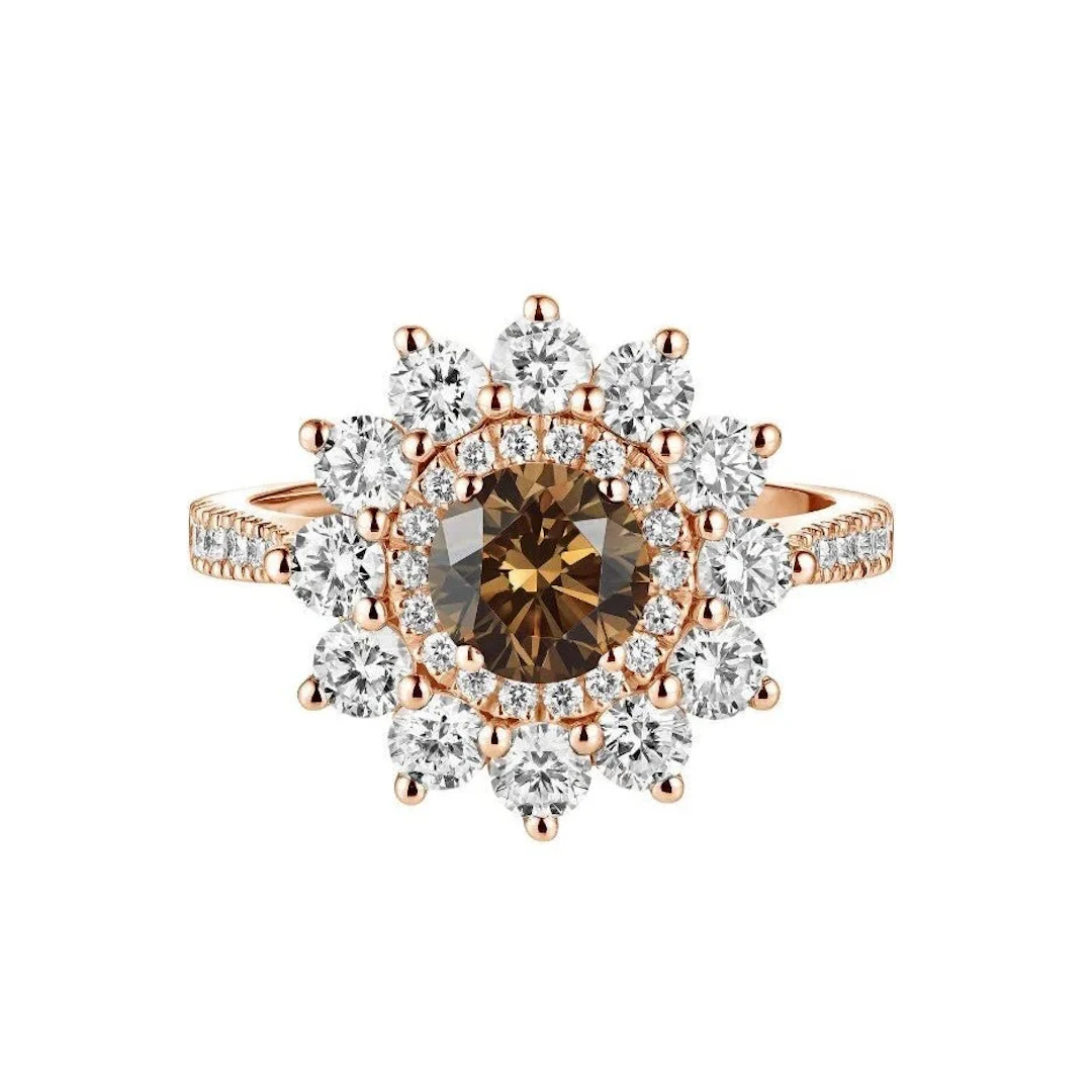 Entourage GEMMYO "Lefkos" Ring in Rose gold and Diamonds