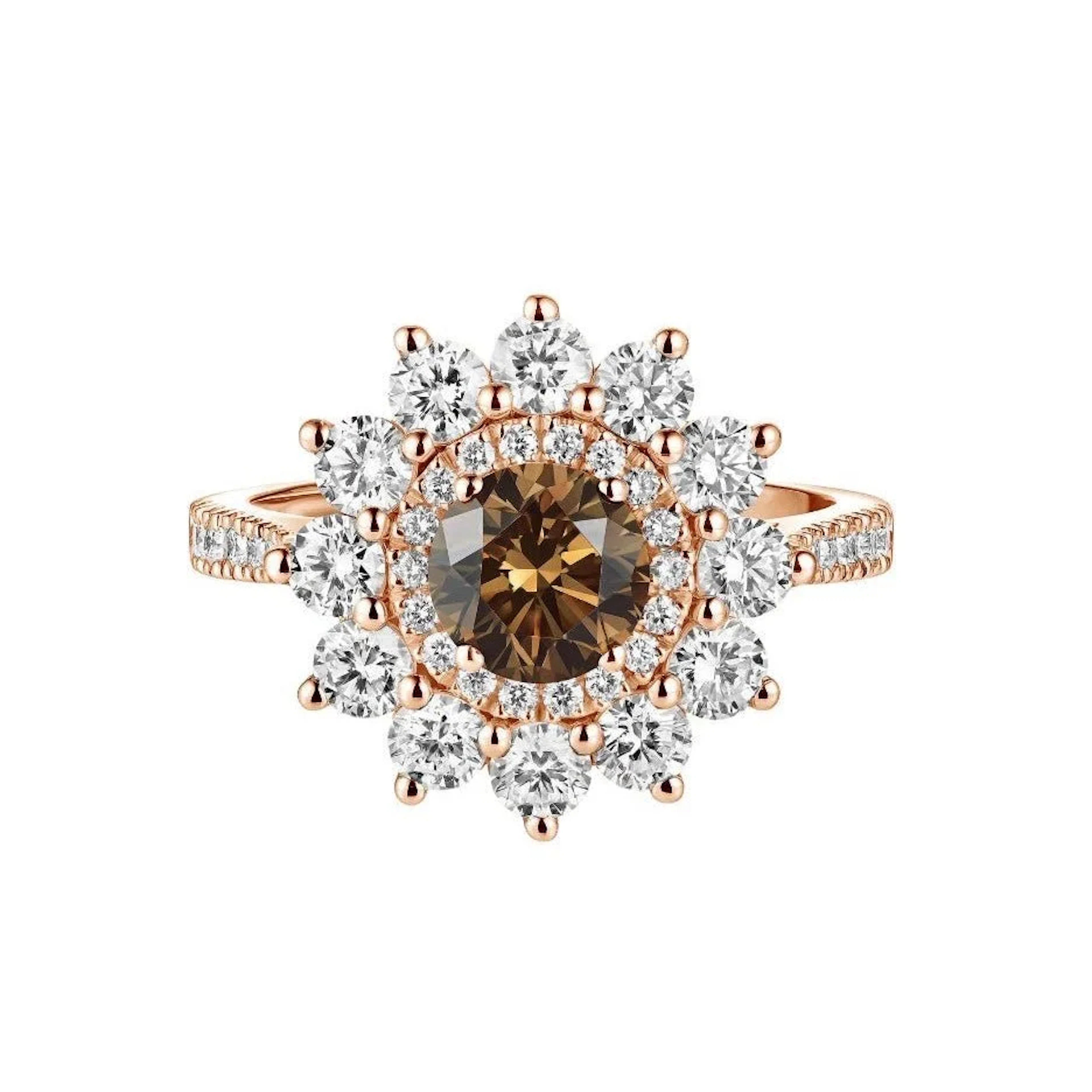 Entourage GEMMYO "Lefkos" Ring in Rose gold and Diamonds