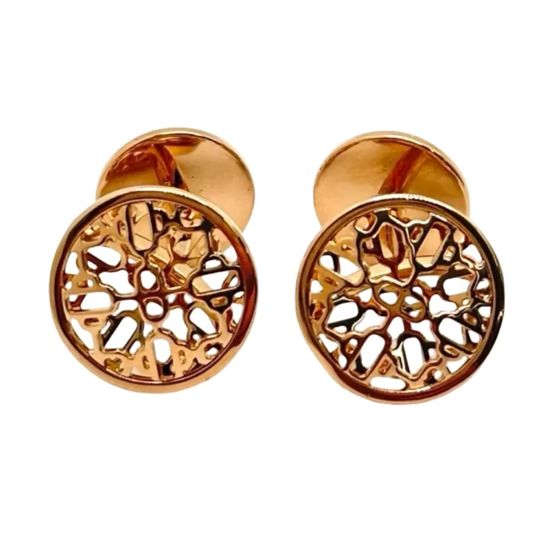 HERMÈS "Passerelle" Cufflinks in Rose gold