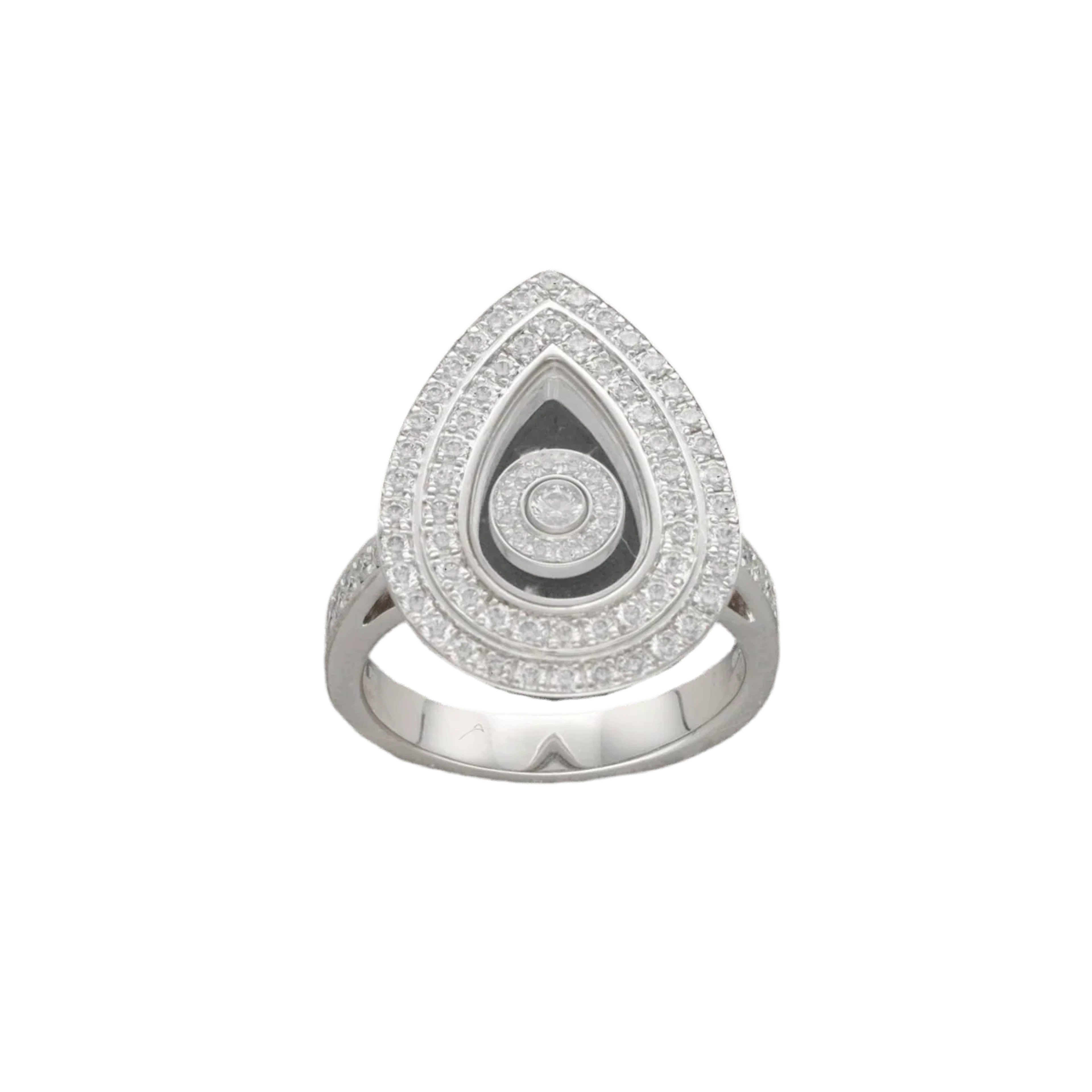 CHOPARD "Happy Diamonds" Pave Ring in White Gold and Diamonds