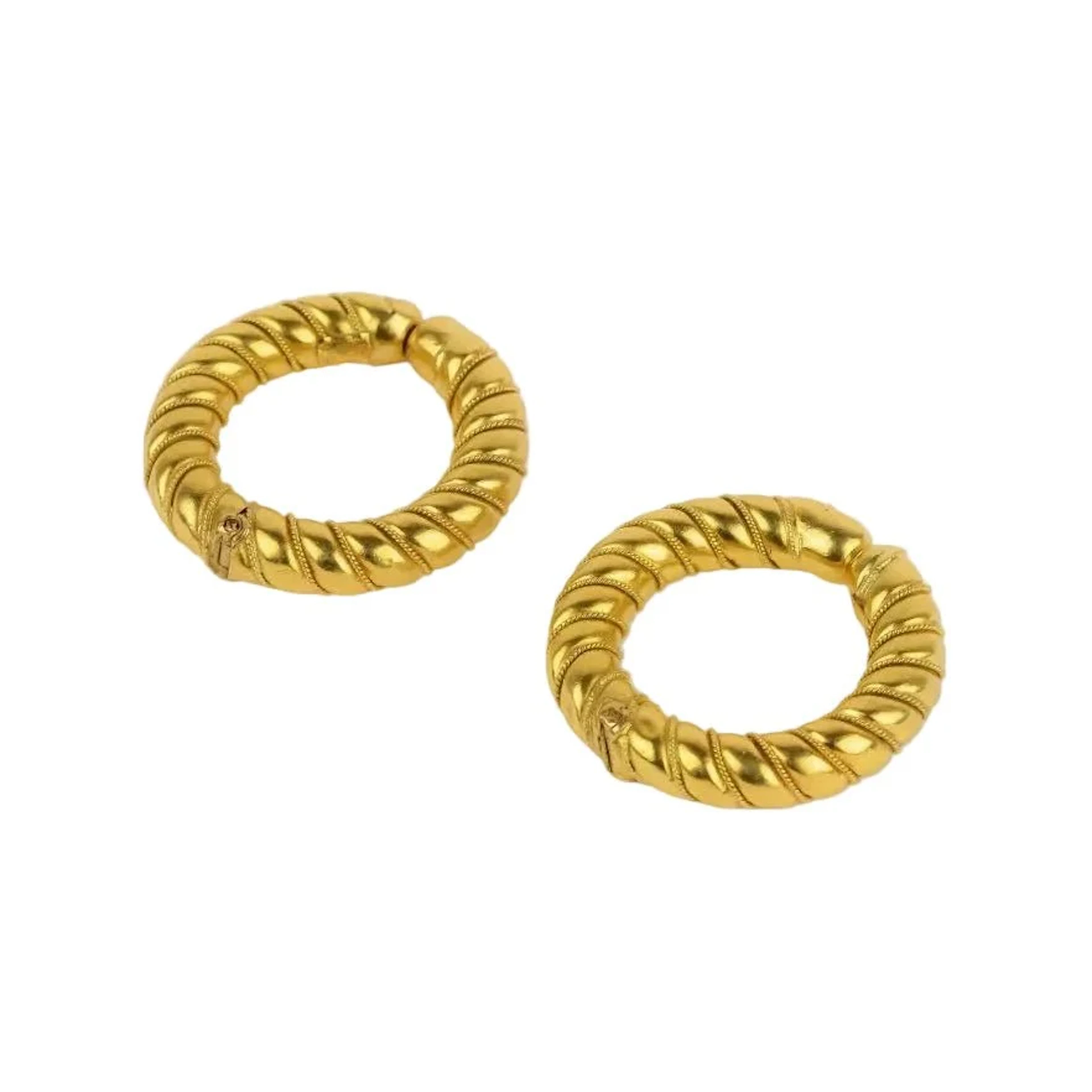LALAOUNIS Hoop earrings in twisted Yellow gold