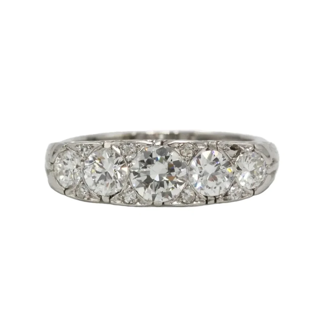 Platinum and Diamond Garter Ring