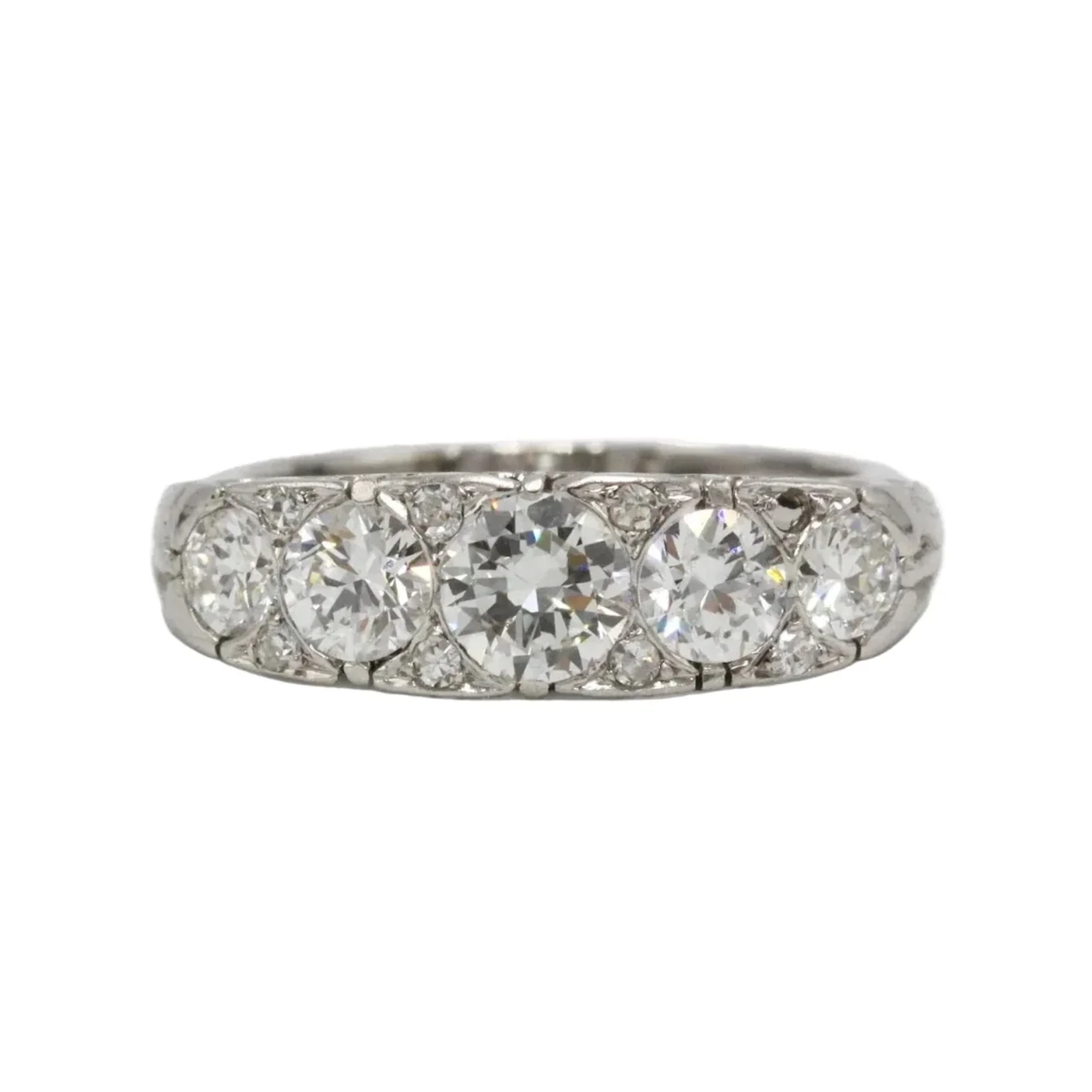 Platinum and Diamond Garter Ring