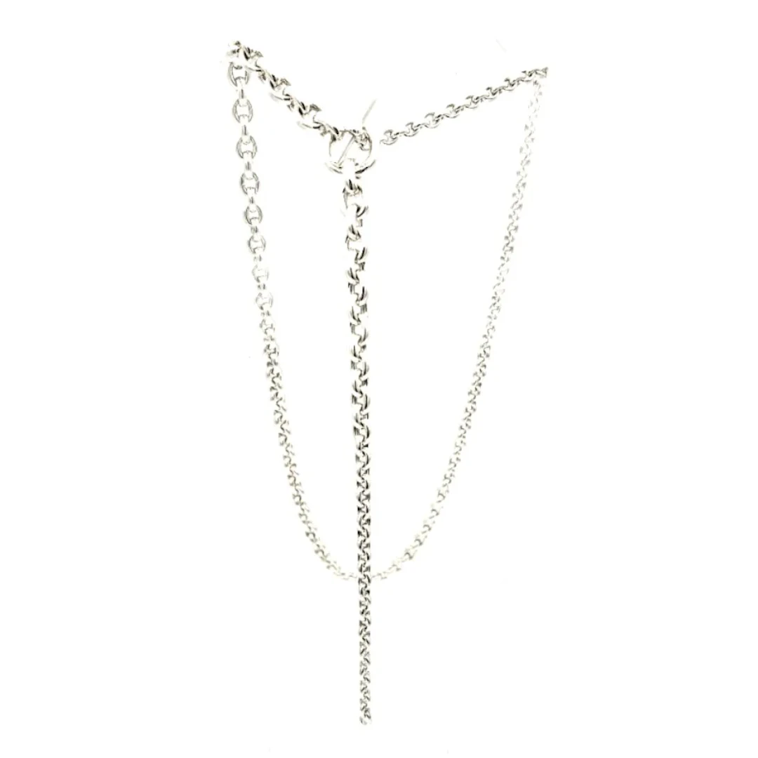 HERMÈS "Crescendo" Long Necklace in Silver