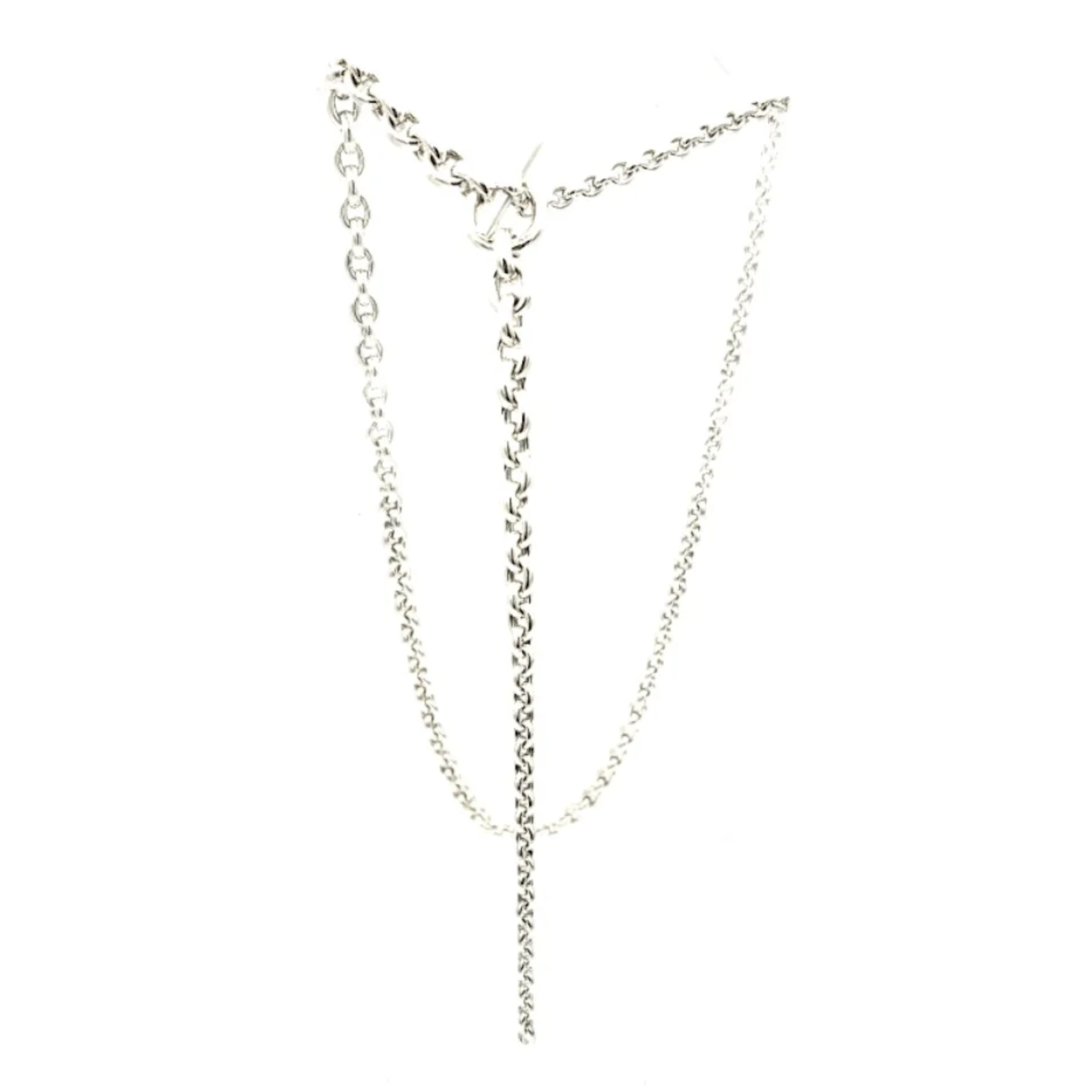 HERMÈS "Crescendo" Long Necklace in Silver