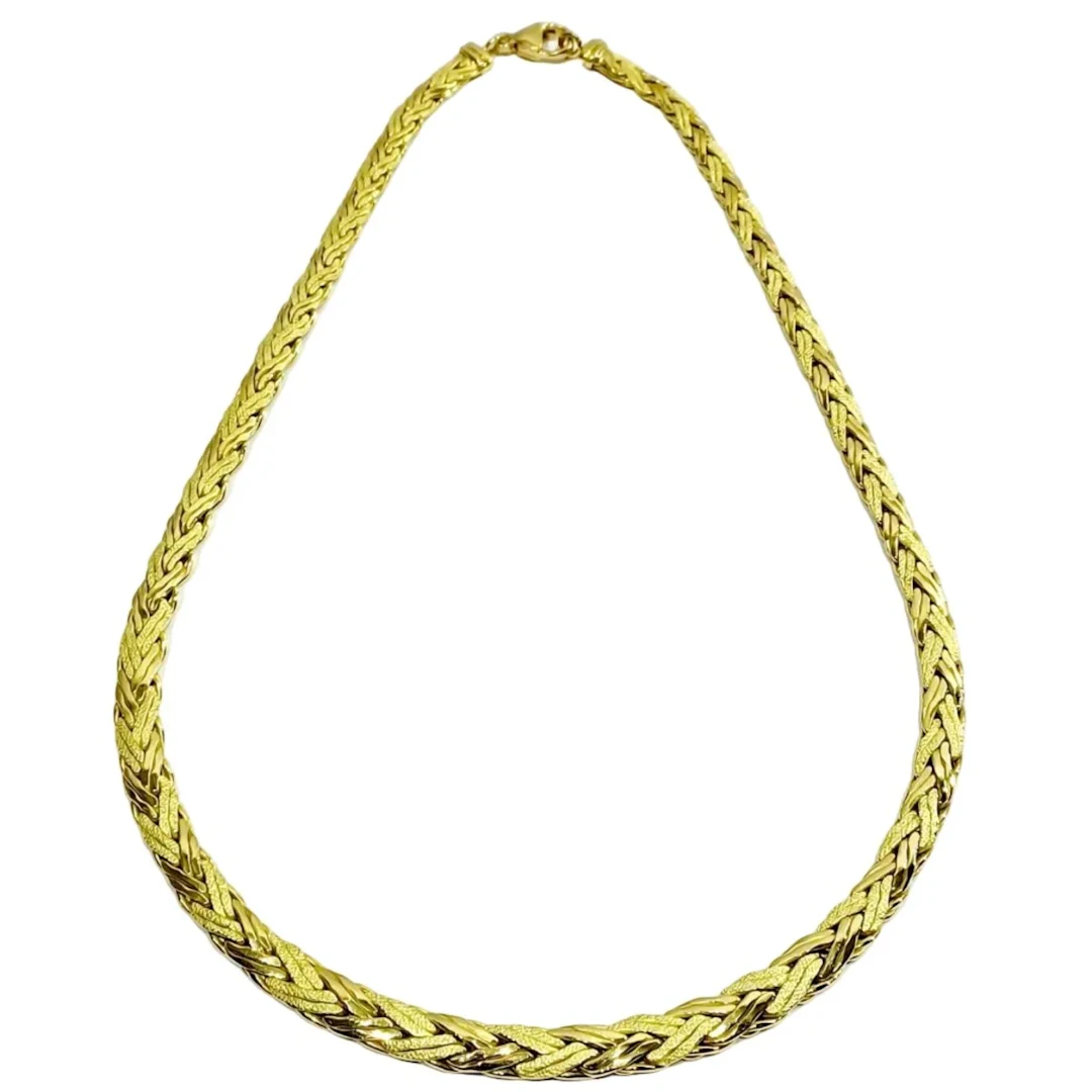 Necklace Braided mesh in yellow gold