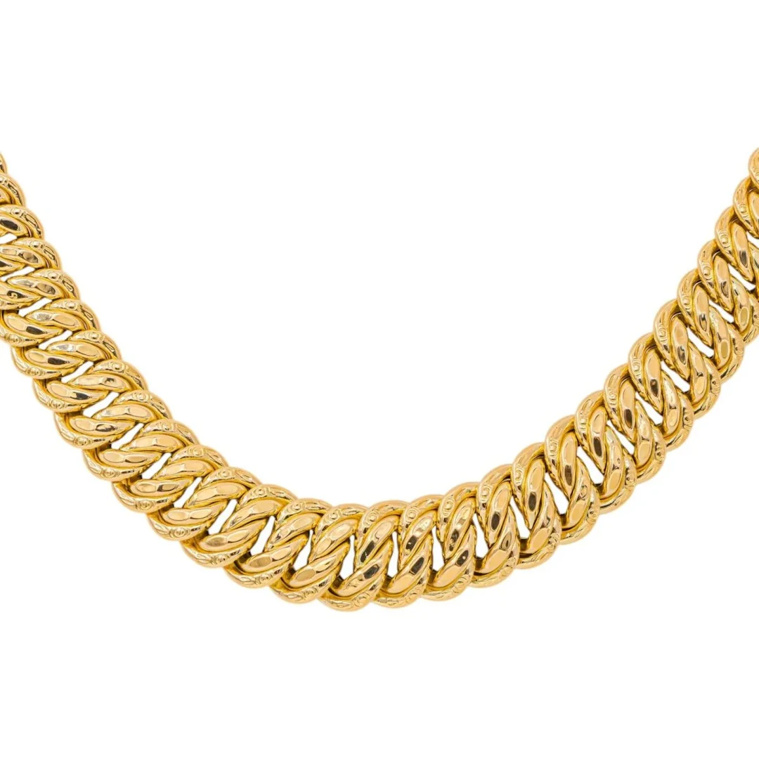 Yellow Gold American Link Necklace