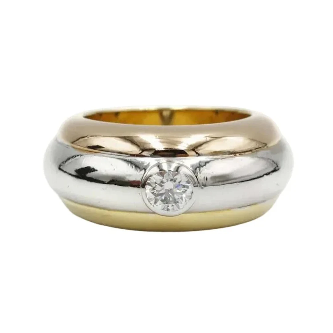 CARTIER Bangle Ring in white gold, yellow gold, rose gold, and diamonds