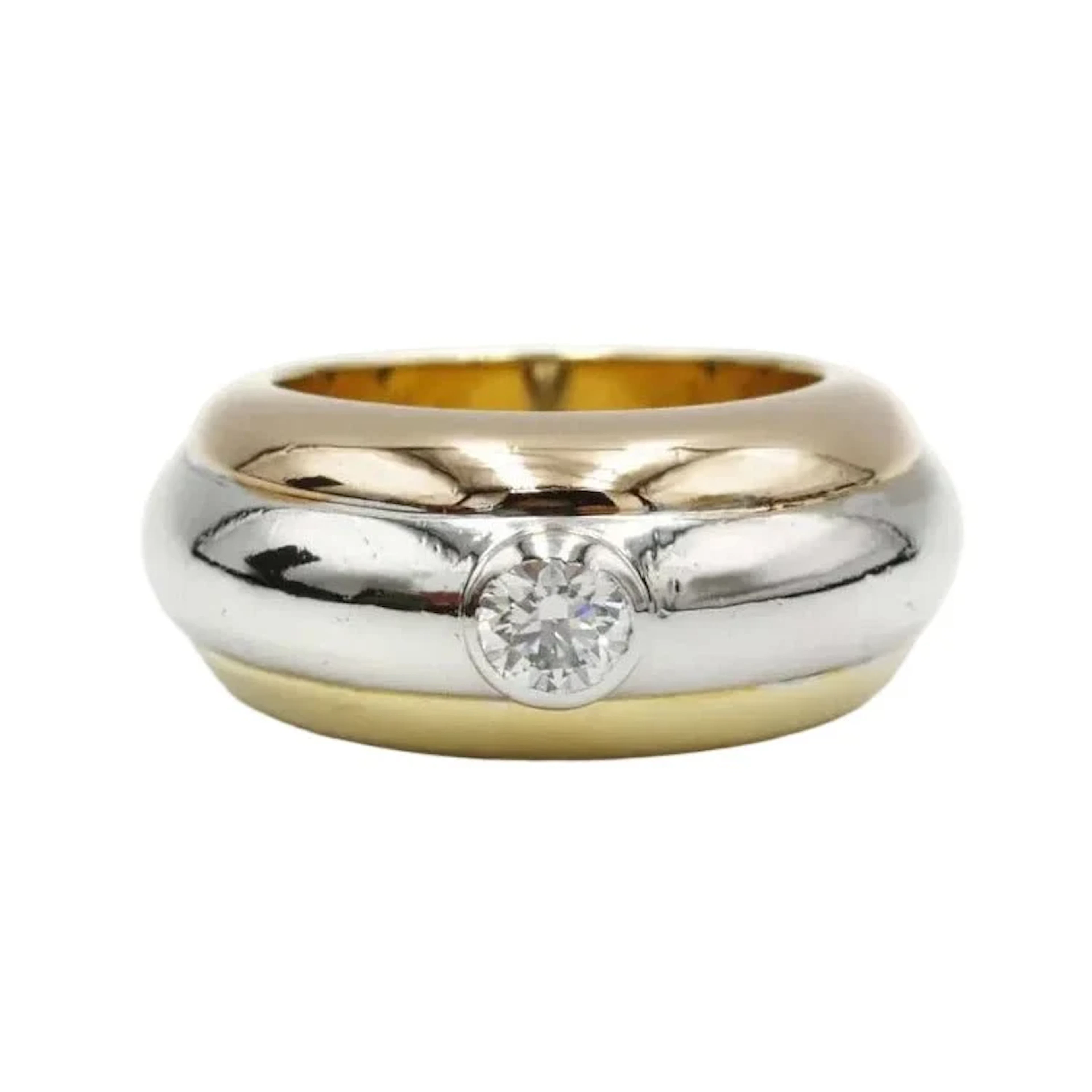 CARTIER Bangle Ring in white gold, yellow gold, rose gold, and diamonds