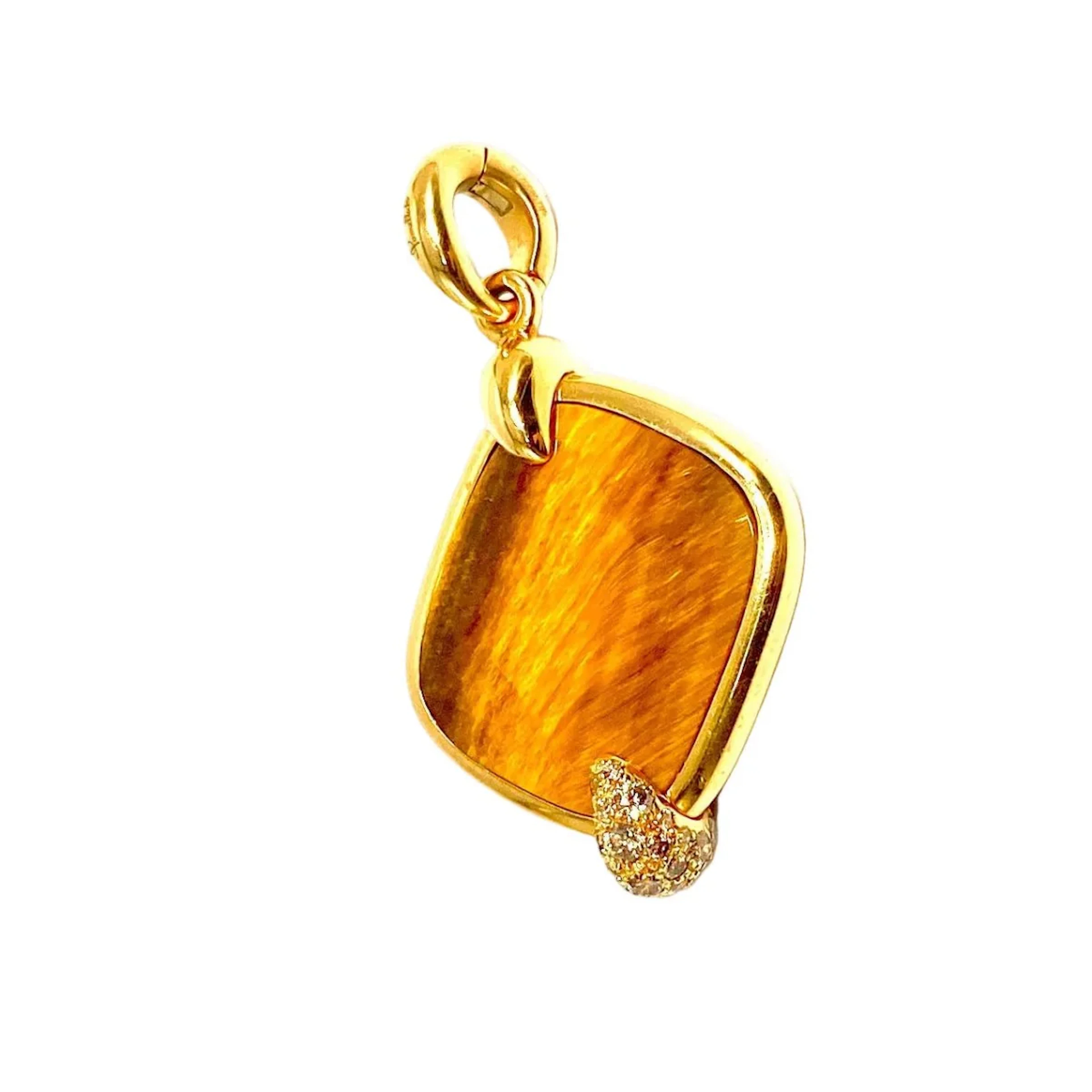 POMELLATO "Ritratto" Pendant in rose gold, tiger's eye, and diamonds