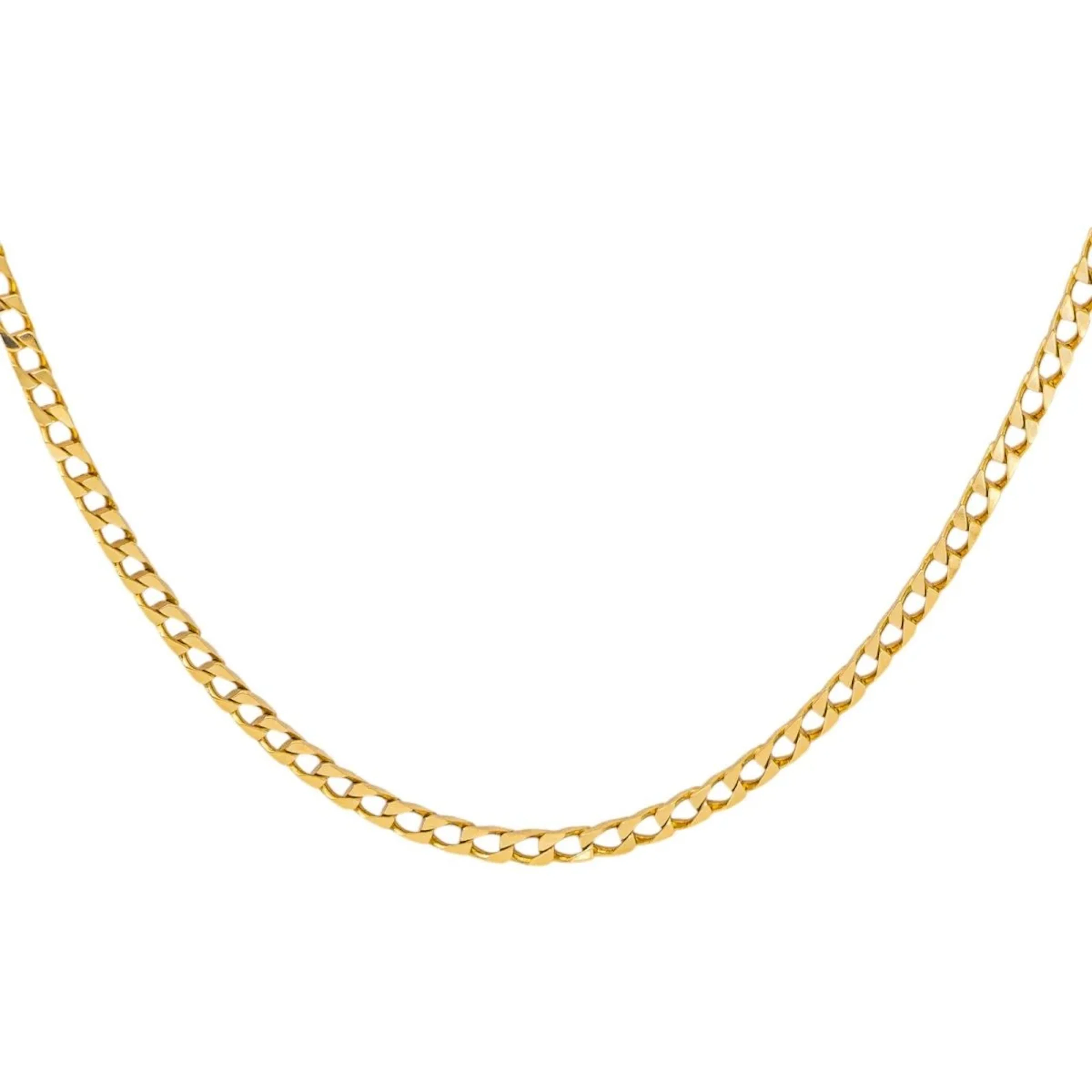 Yellow gold curb chain necklace