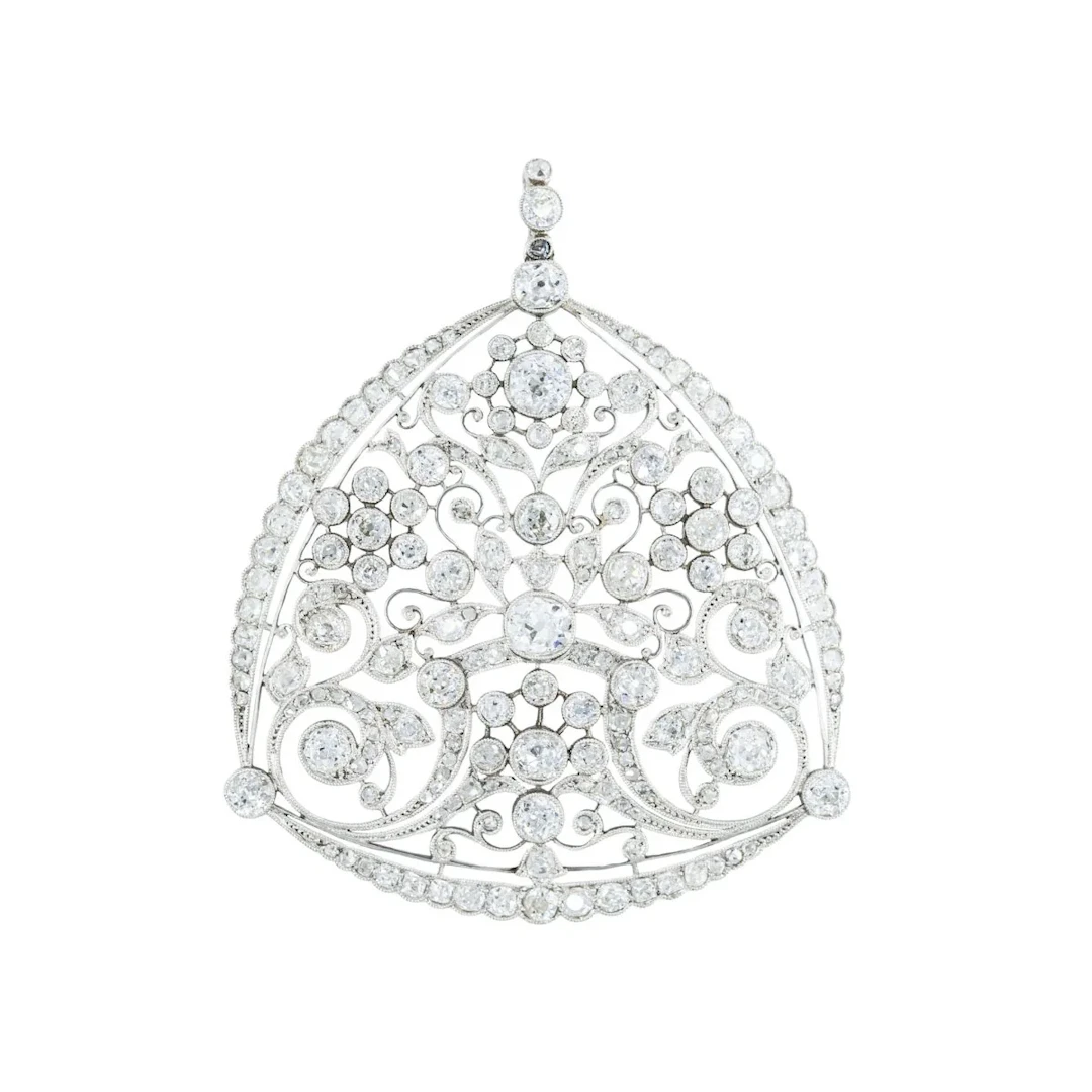 GEORGES AUCOC pendant in platinum and diamonds