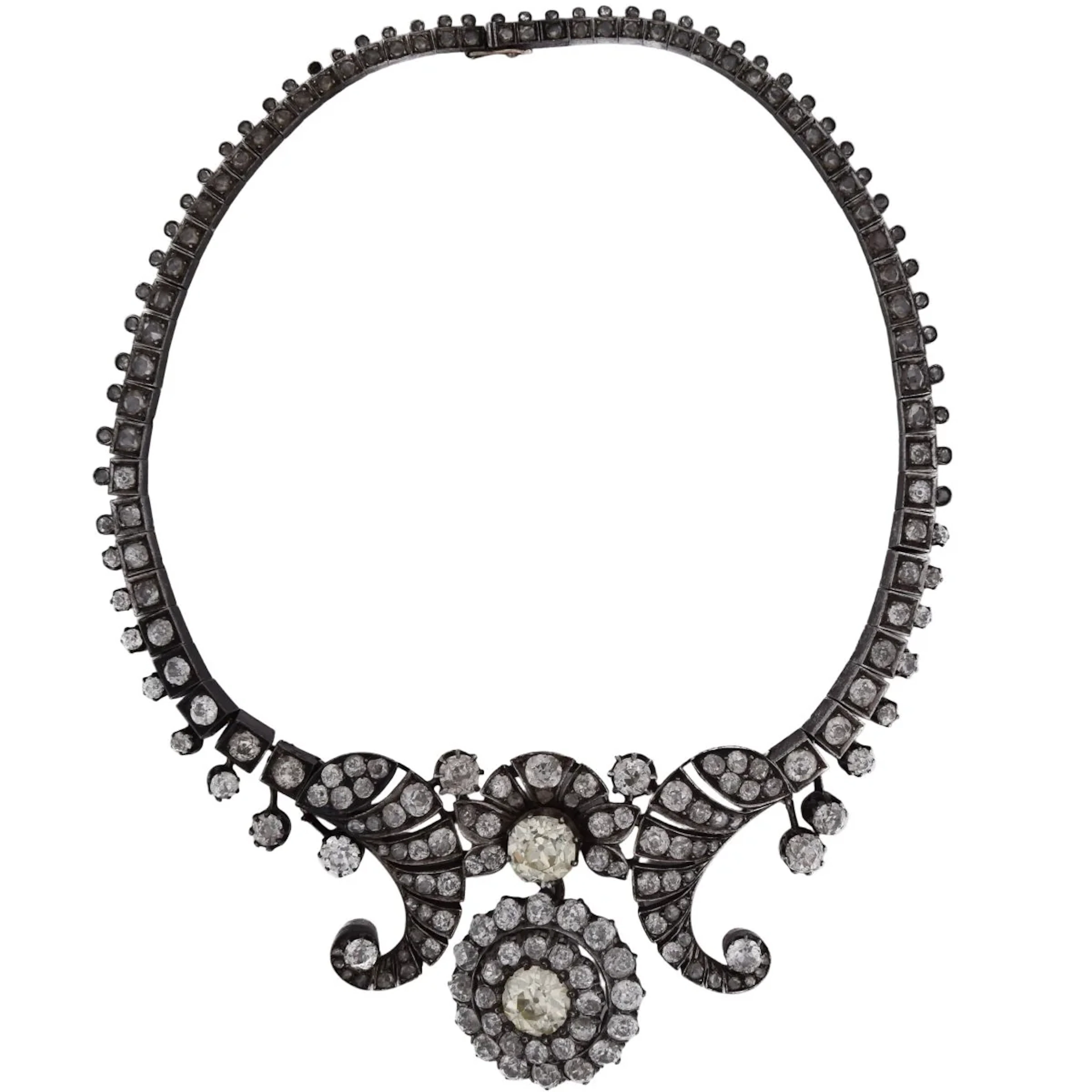 Necklace Pendant in Gold, Silver and Diamonds